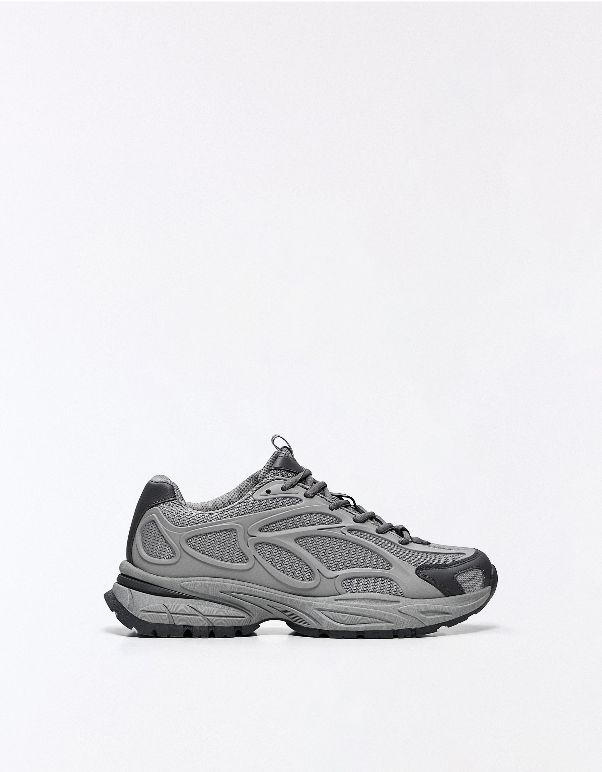 Bershka Deportivo Combinado Volumen Hombre Gris