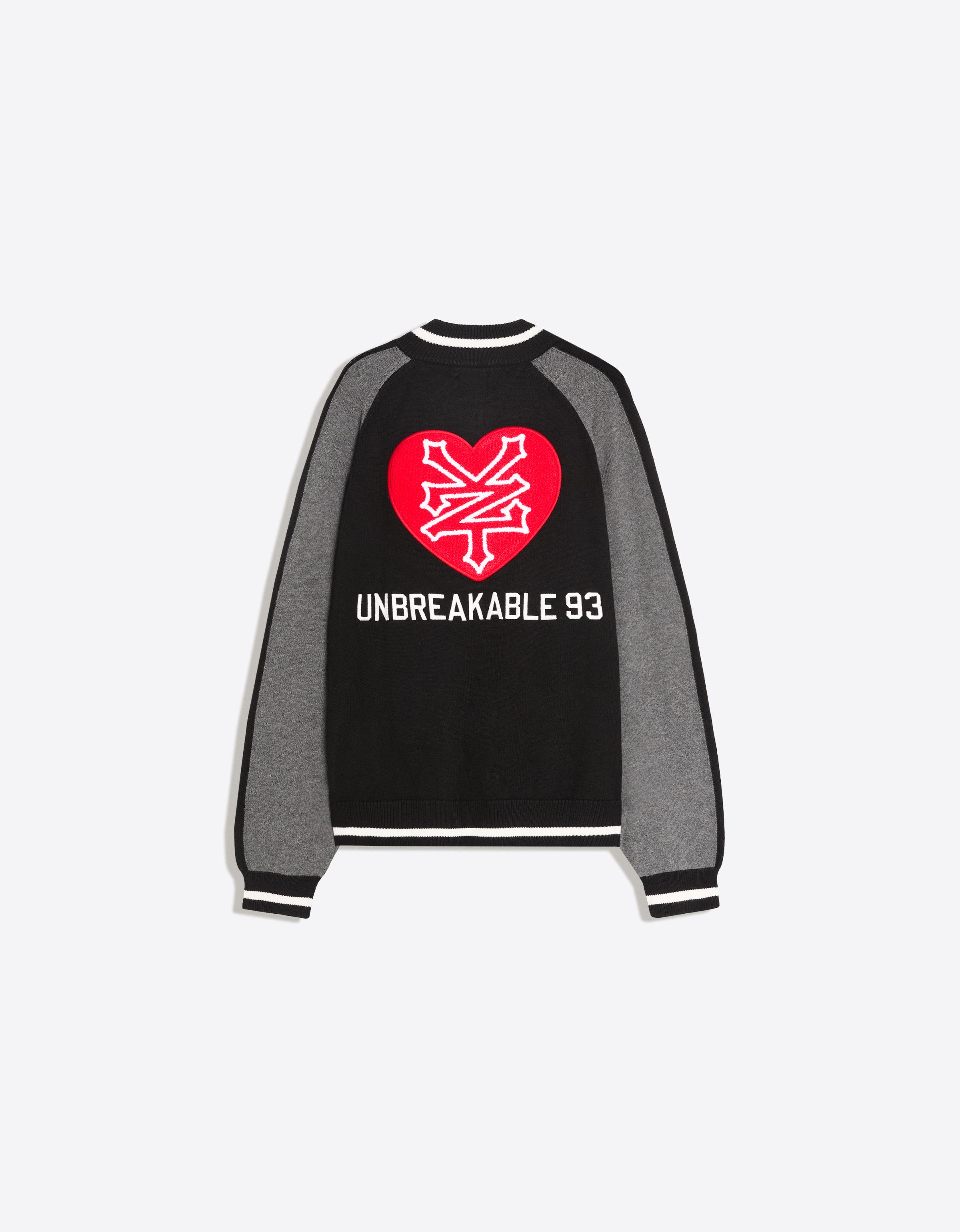 ZOO YORK X BERSHKA embroidered zip-up jacket — Black