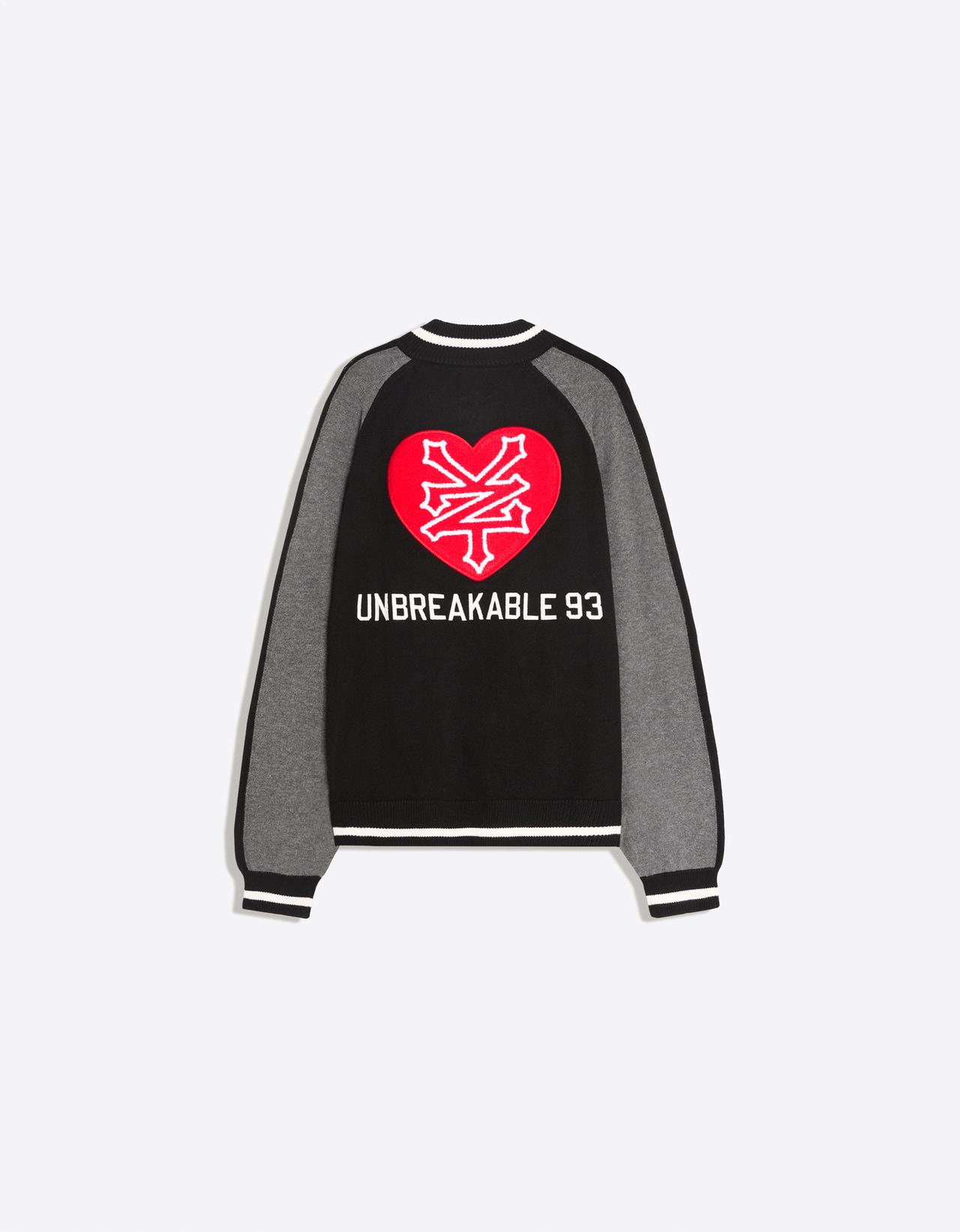 ZOO YORK X BERSHKA embroidered zip-up jacket — Black