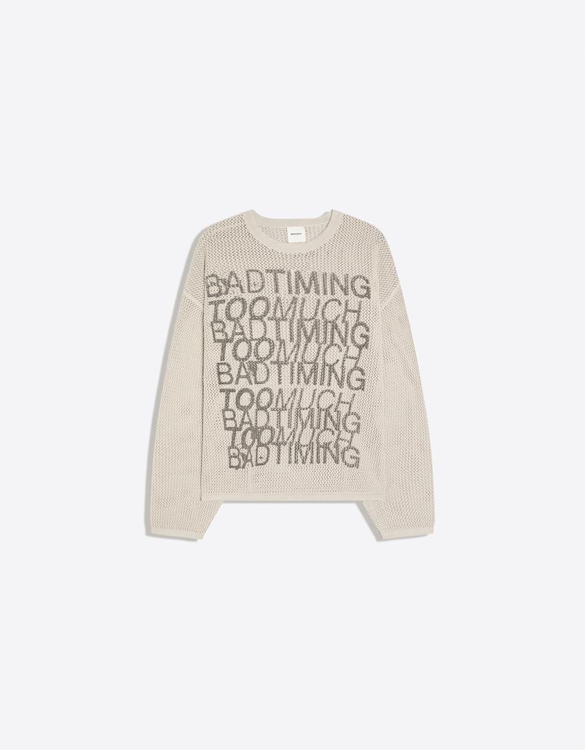 Jersey mesh print-Stone
