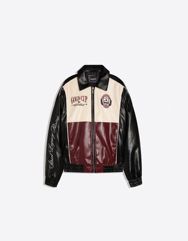 Leather effect graphic jacket — Black 5