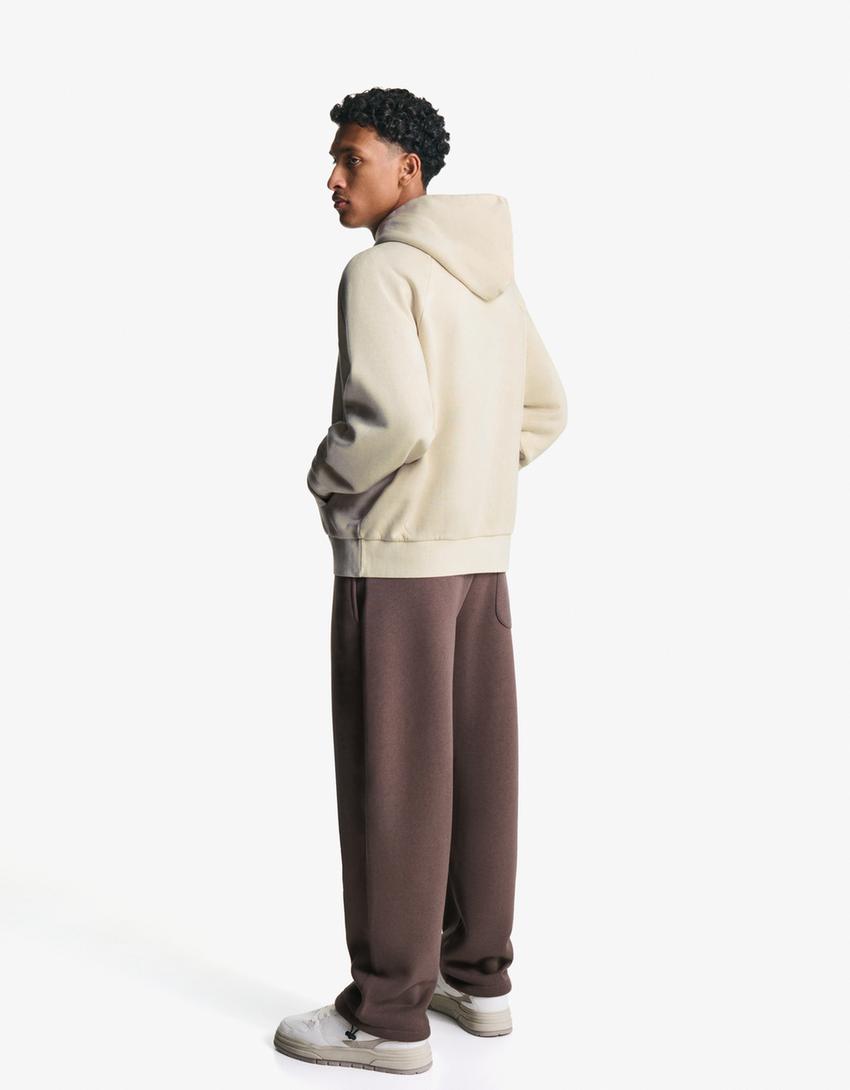 Boxy fit hoodie-Sand-1