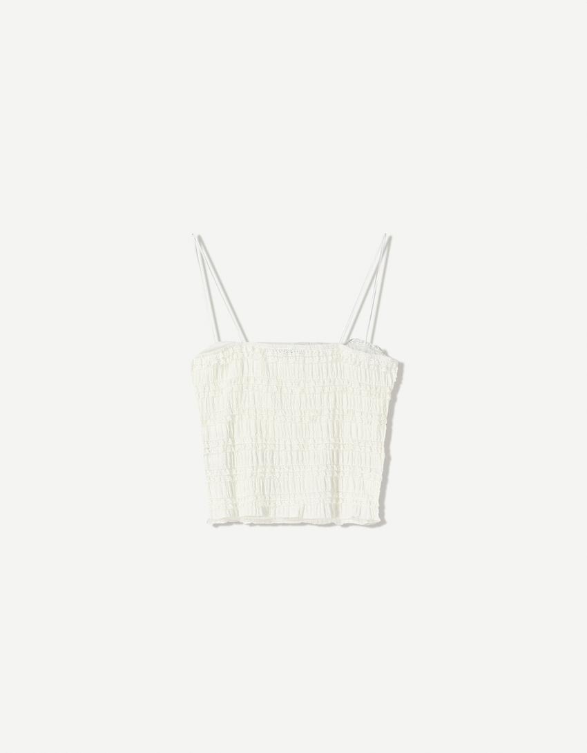 Bandeau met kant-Gebroken Wit