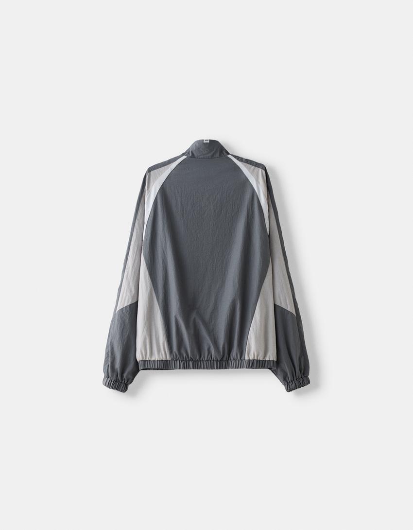 Blouson technique color block-Gris foncé-1