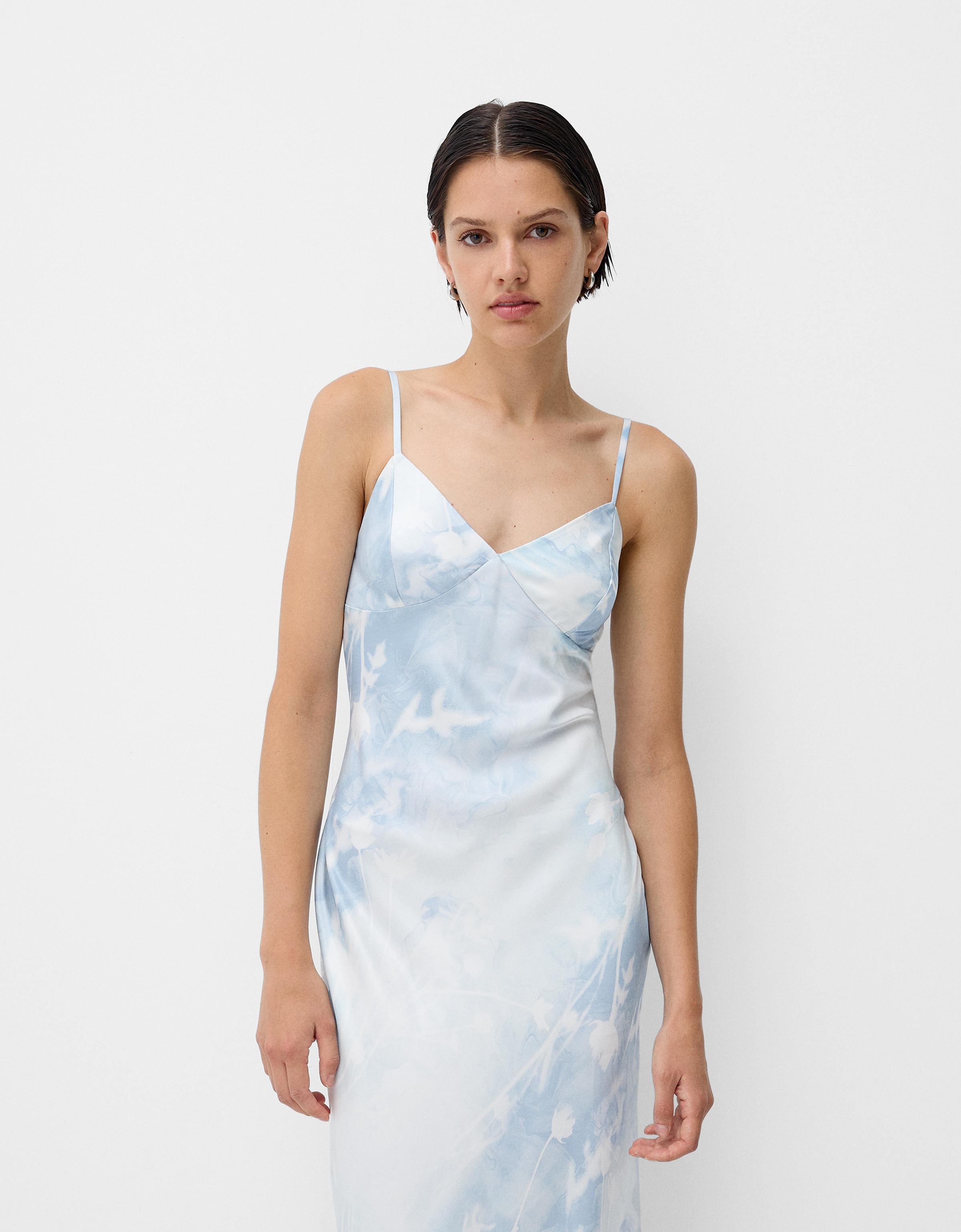 Robe satin bershka sale