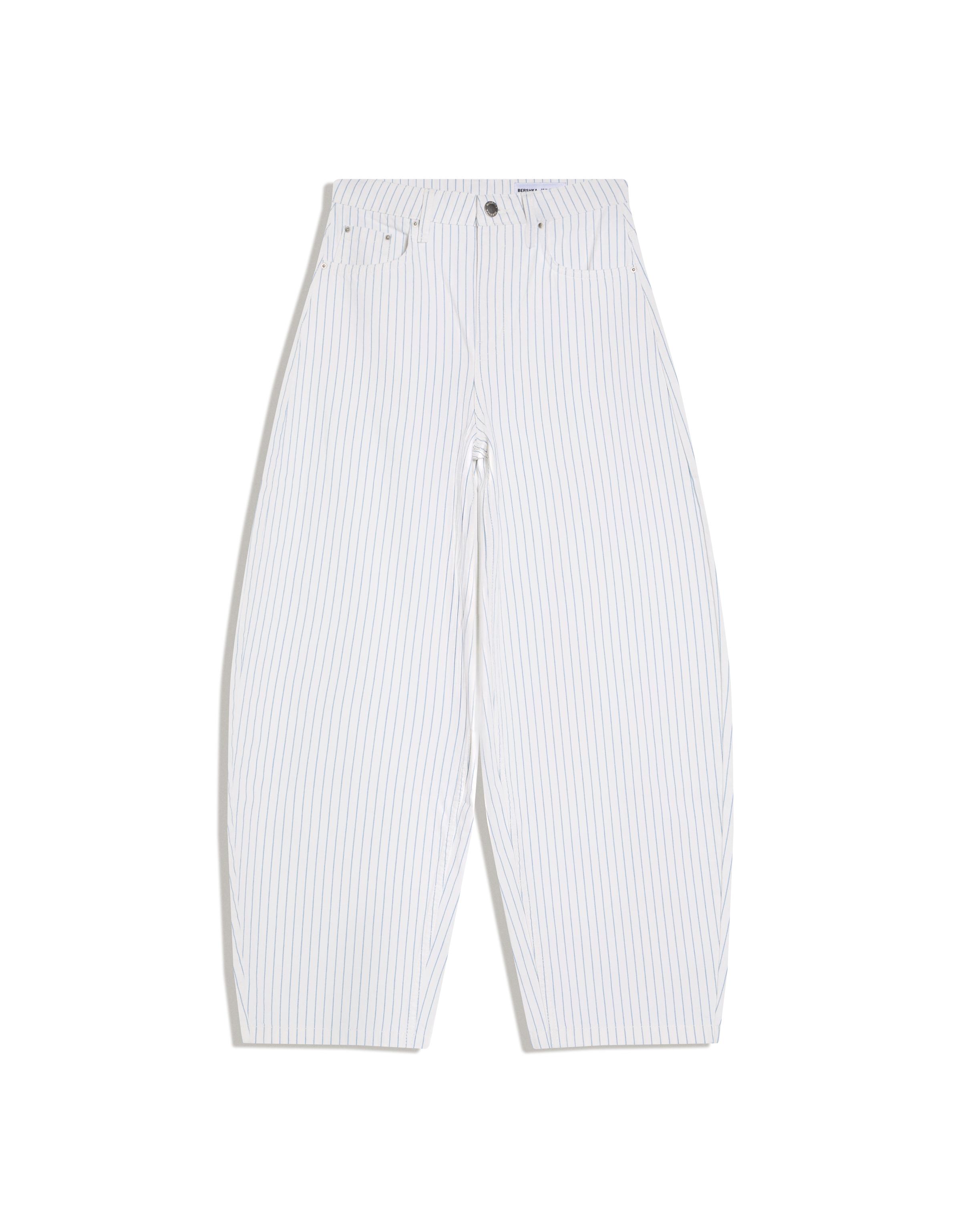 Stripe balloon trousers