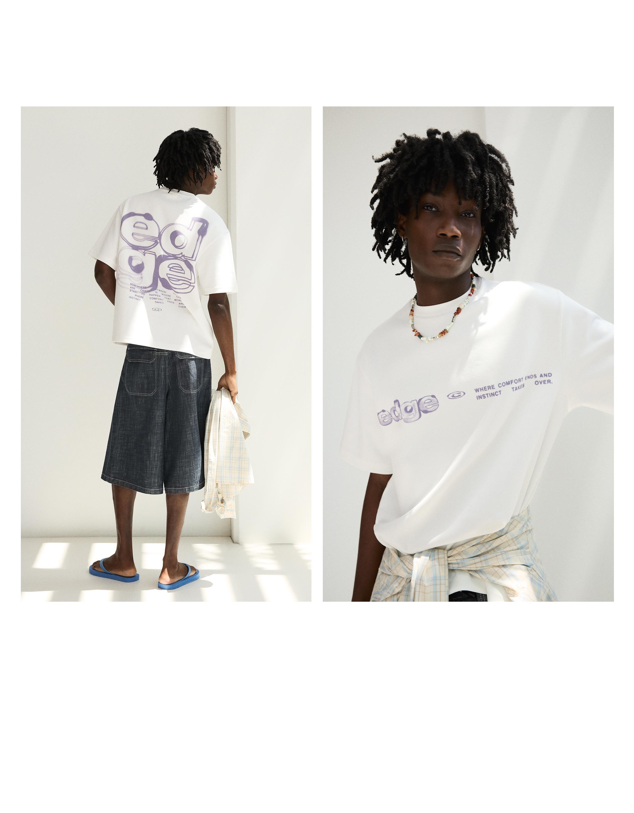 Relaxed fit printed T-shirt — White