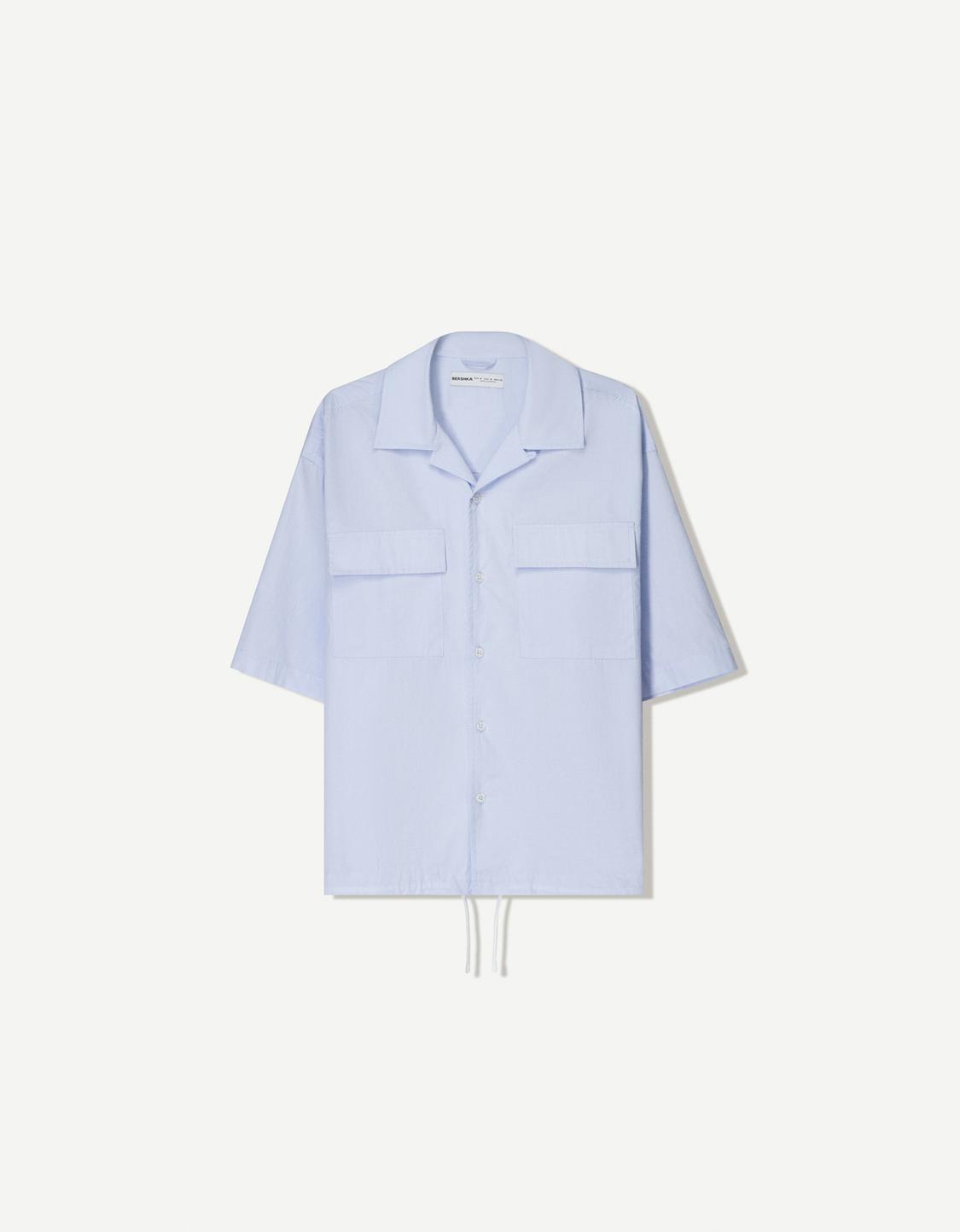 Oversize short sleeve poplin shirt