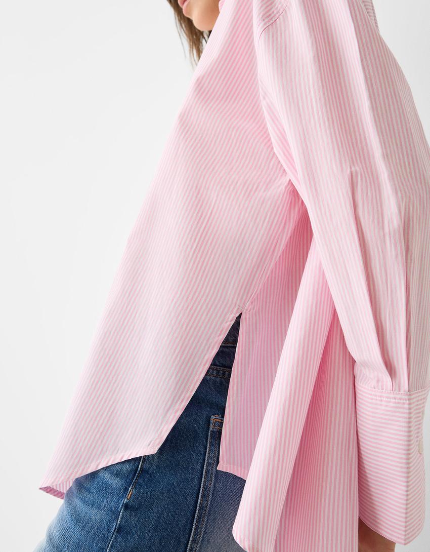 قميص فضفاض بأكمام بلاكيت-زهري-7