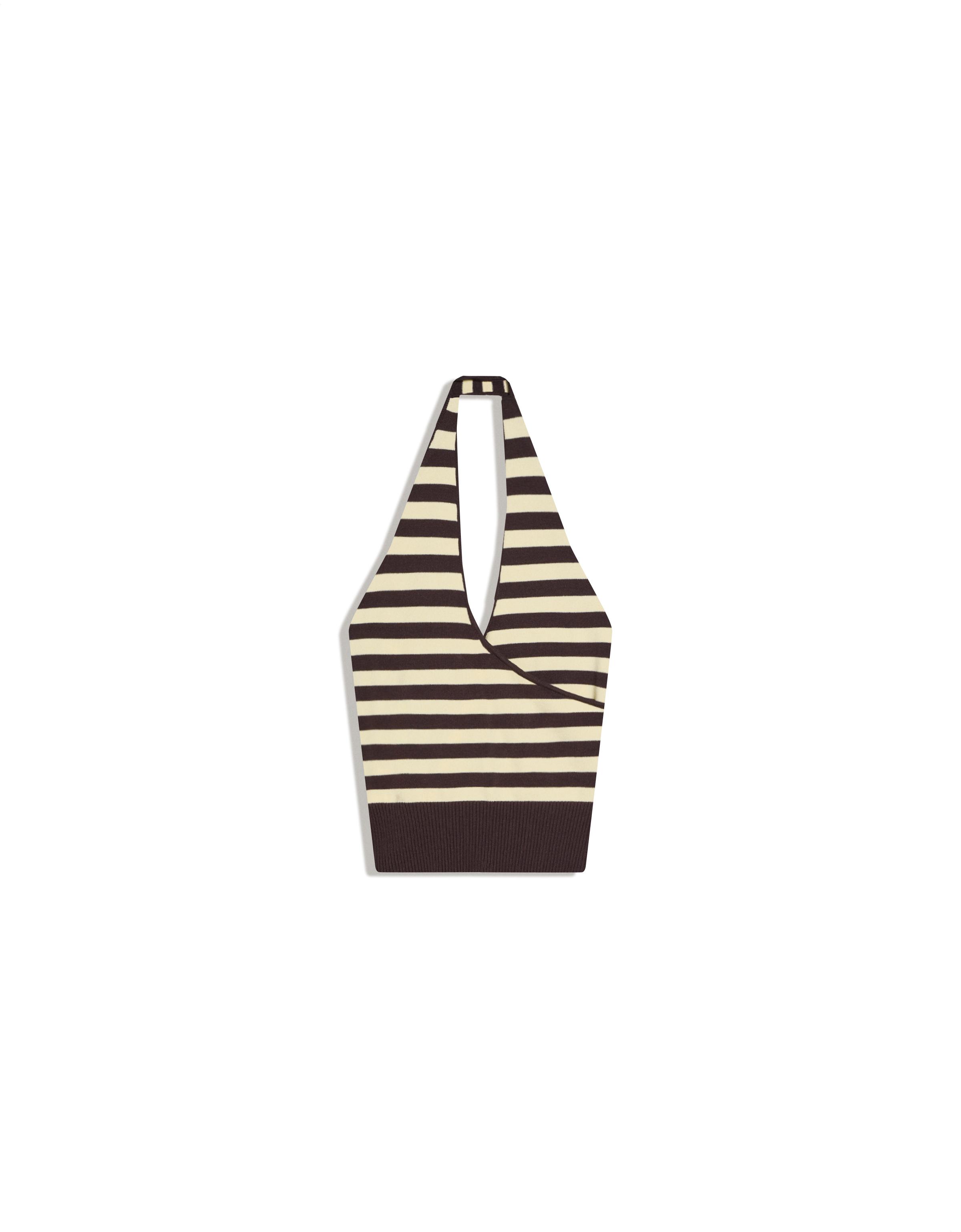 Halter neck crossover top — Brown
