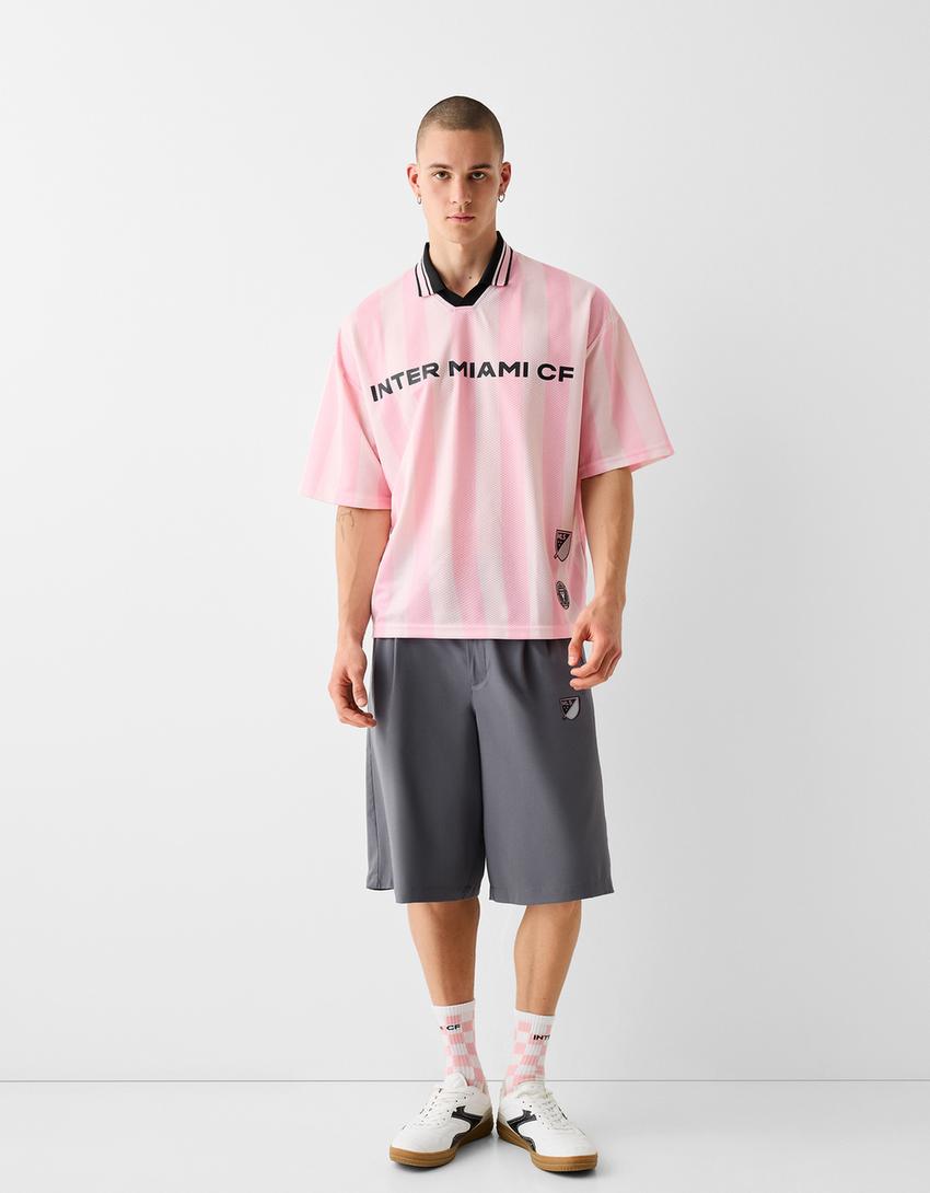 Calções bermuda tailored fit Inter Miami CF-Cinza-1