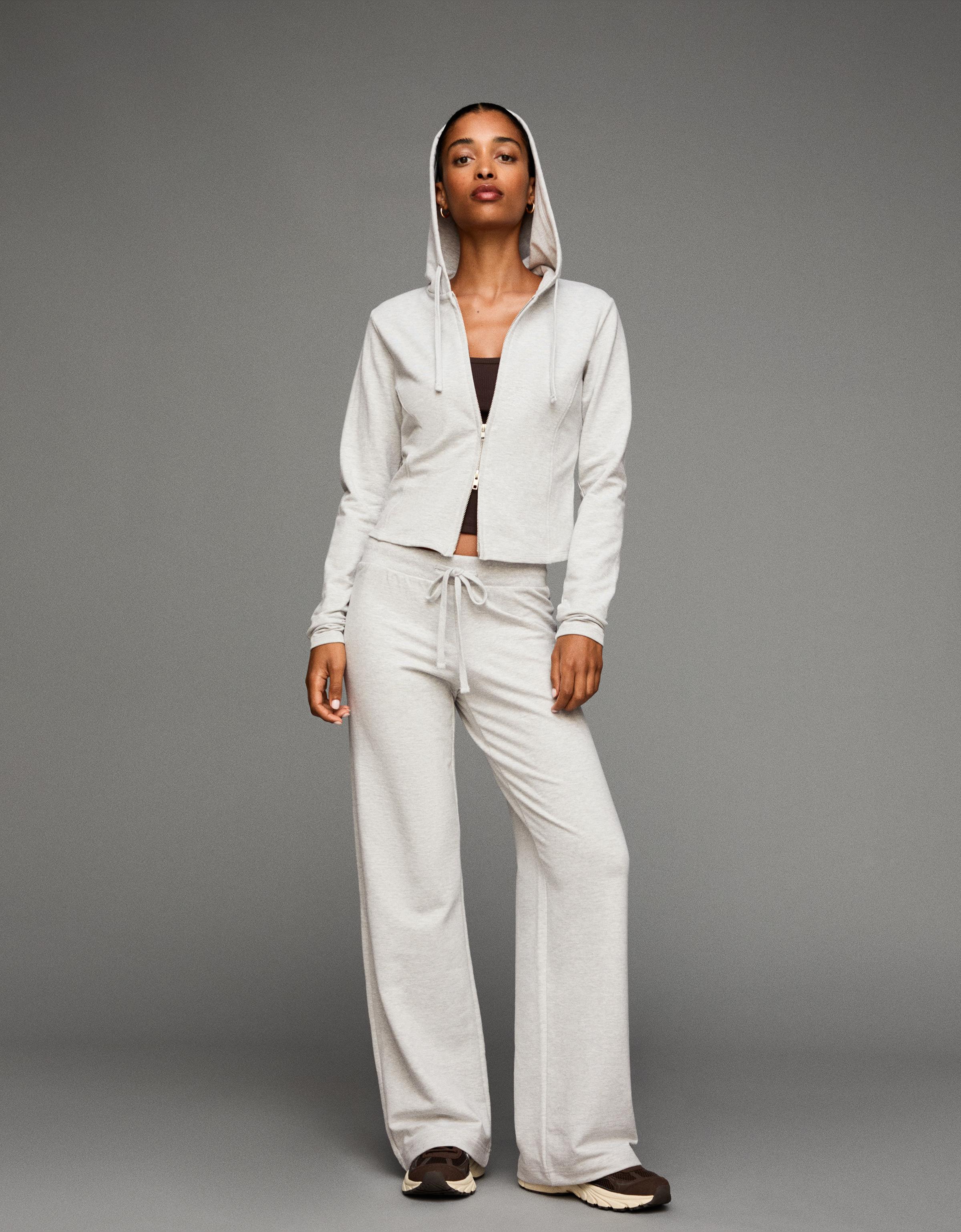 Bershka Sweatshirt Jacke Mit Kapuze Damen S Grau