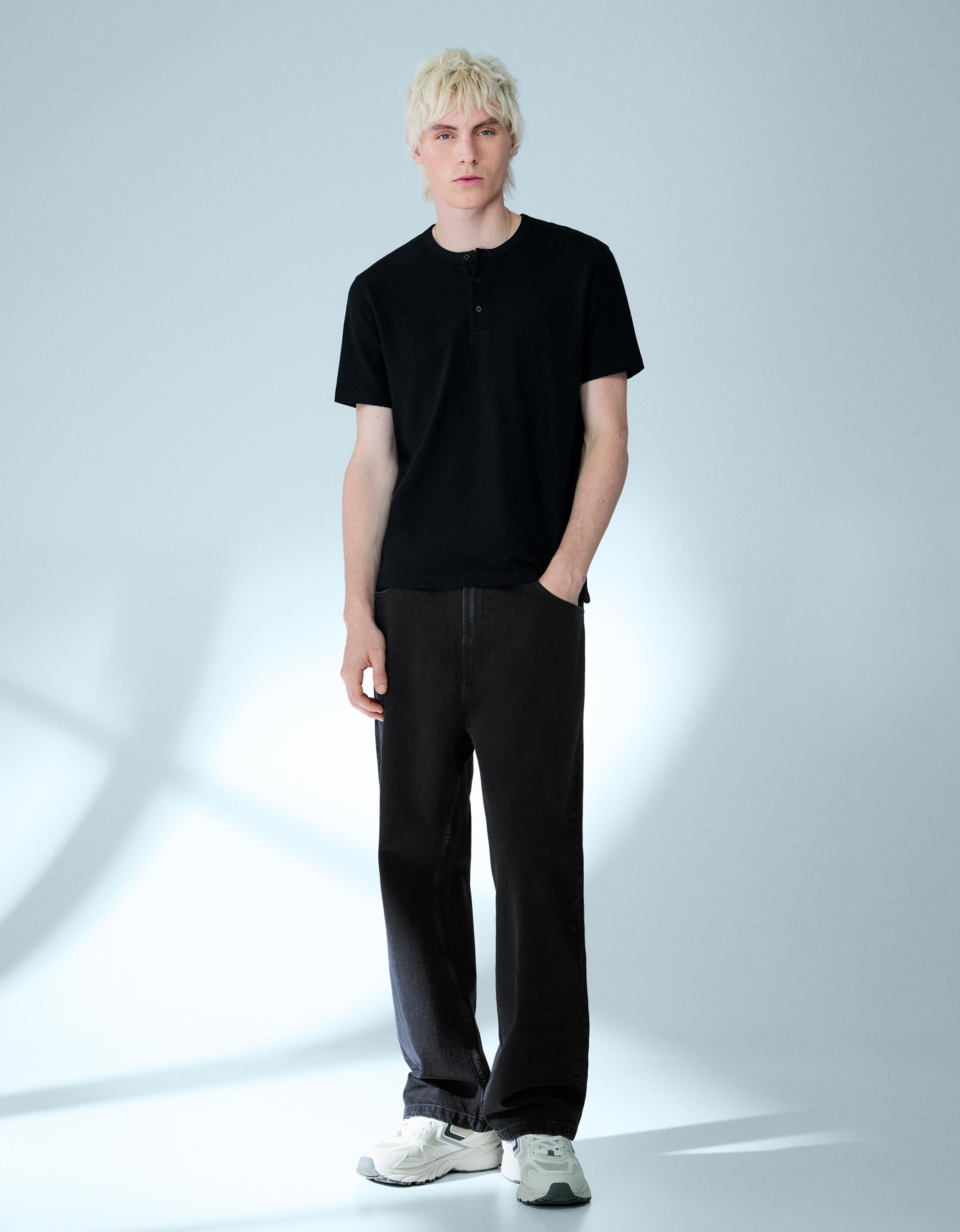 Bershka Baggy Jeans Herren 32 Schwarz