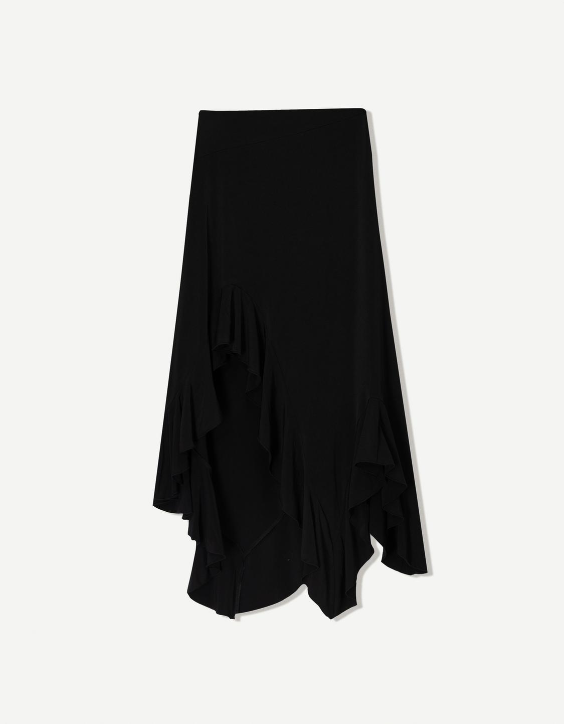Ruffled midi skirt