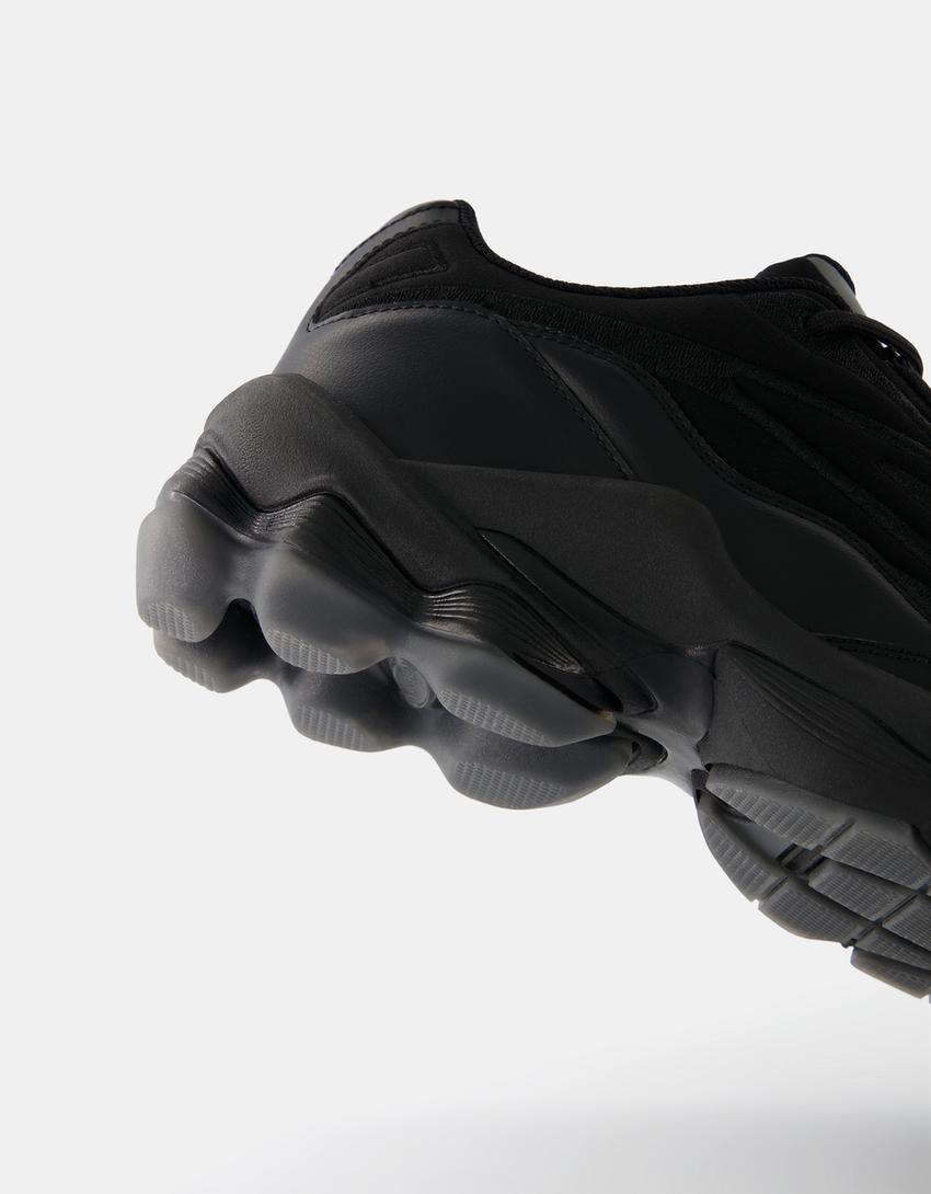 حذاء رياضي رجالي بنعل بدبابيس معدنية-أسود-3