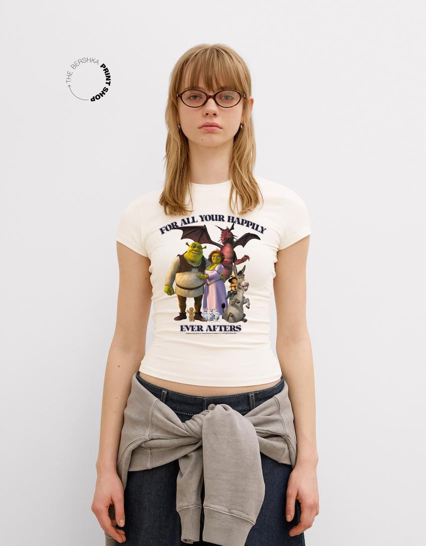 Tricou Shrek mânecă scurtă-Alb murdar-1