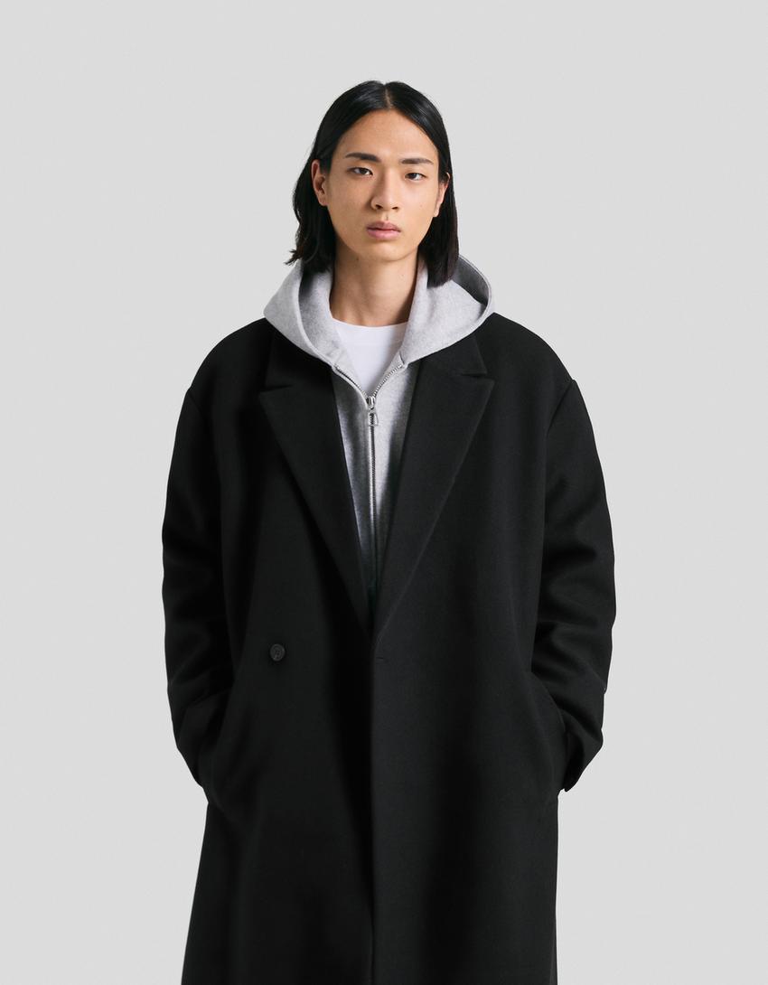Abric drap encreuat-Negre