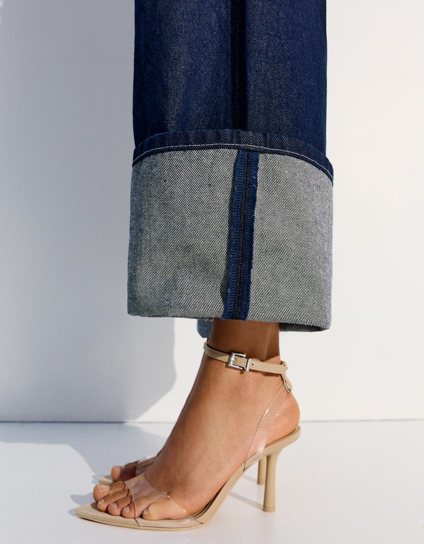 Vinyl heeled sandals-Transparent