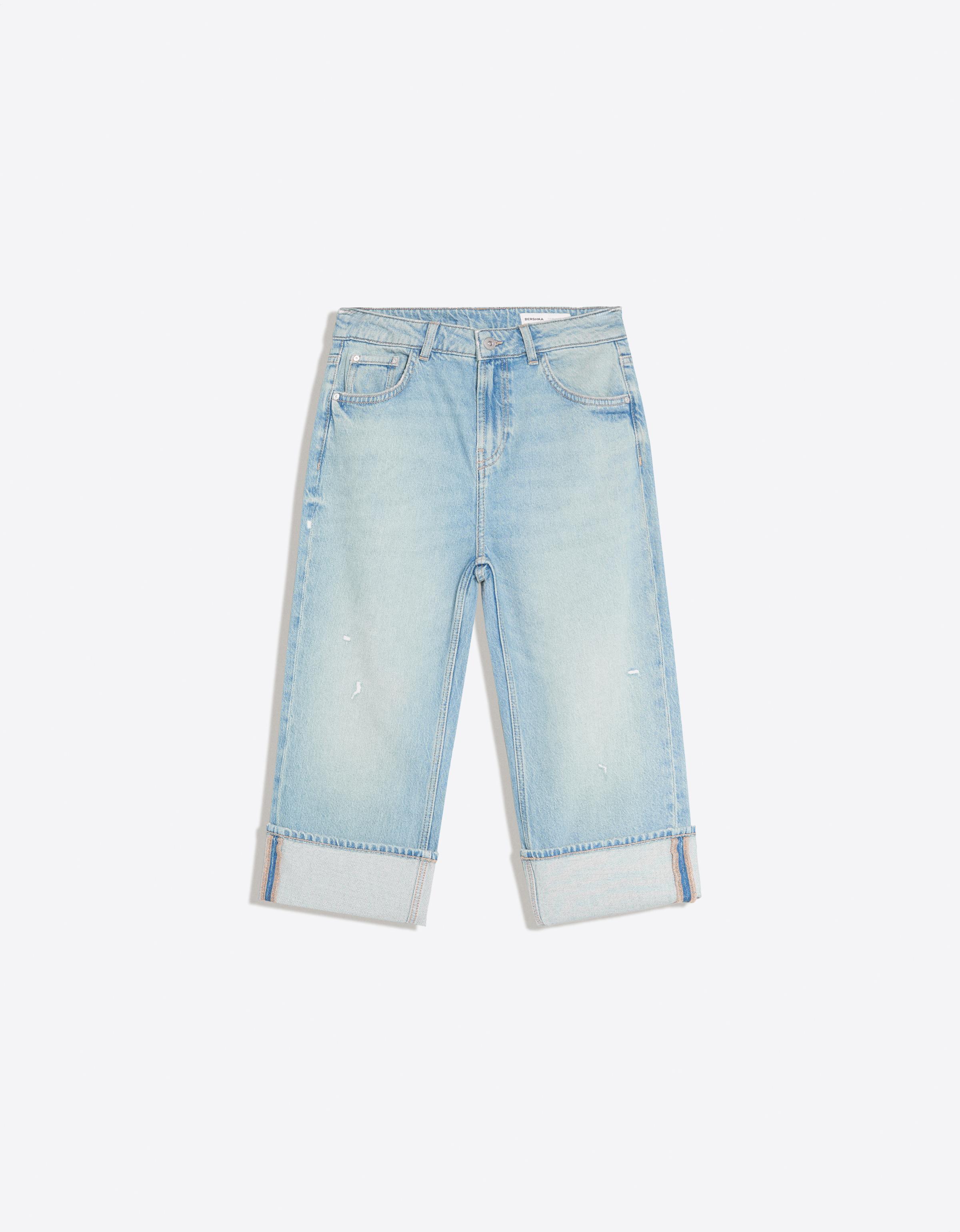 Bershka Kapri boy katlamalı jean