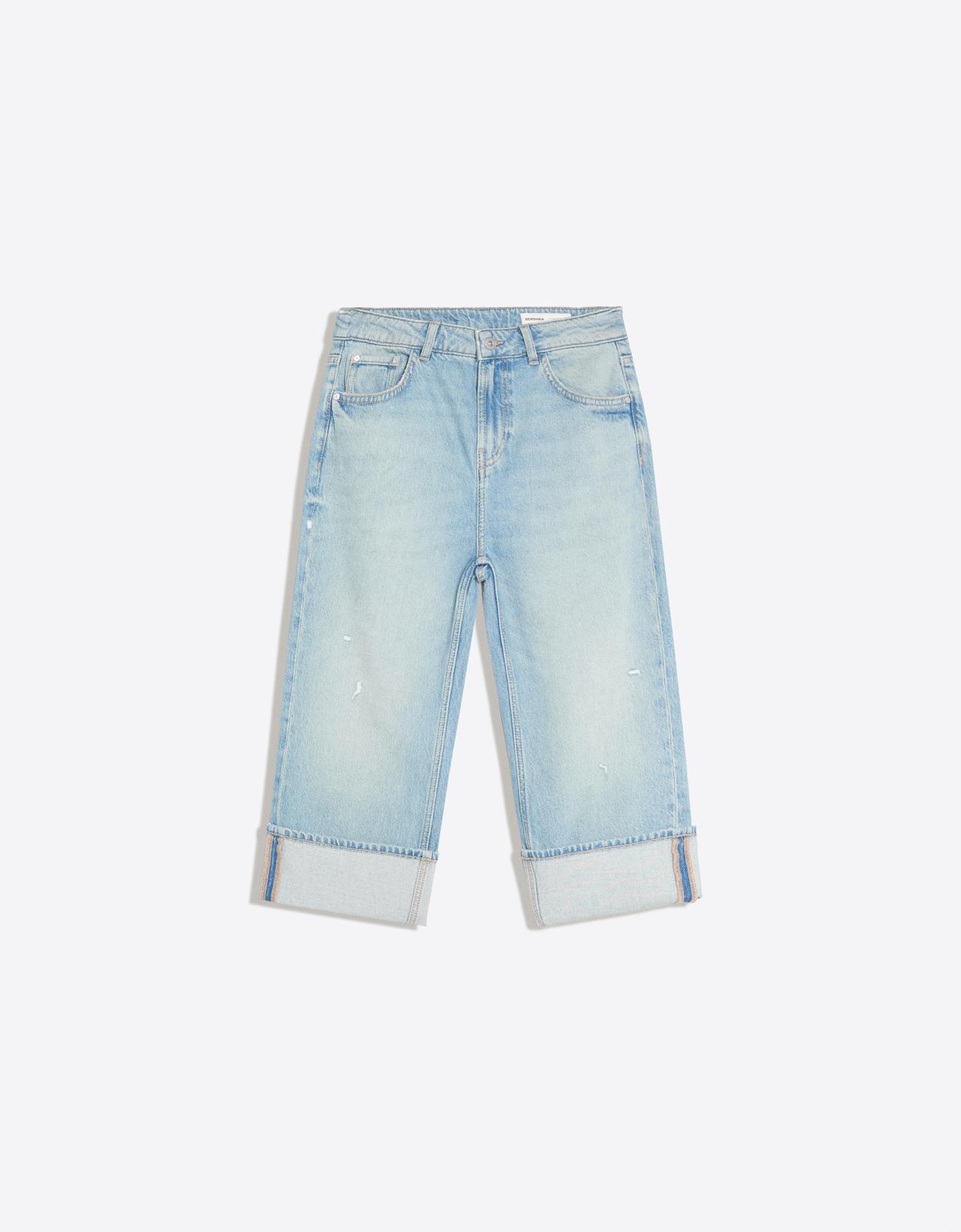 Capris roll-up jeans — Light blue