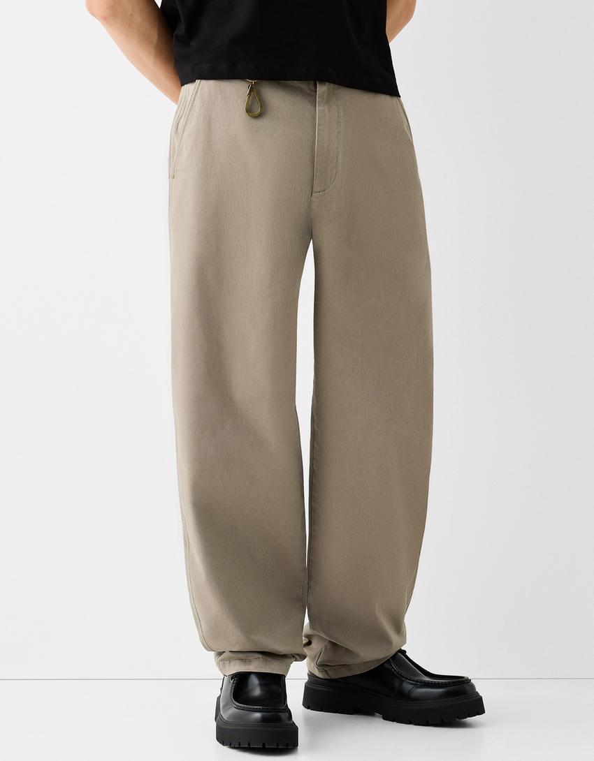 Calças skater fit mosquetão-Caramelo-1