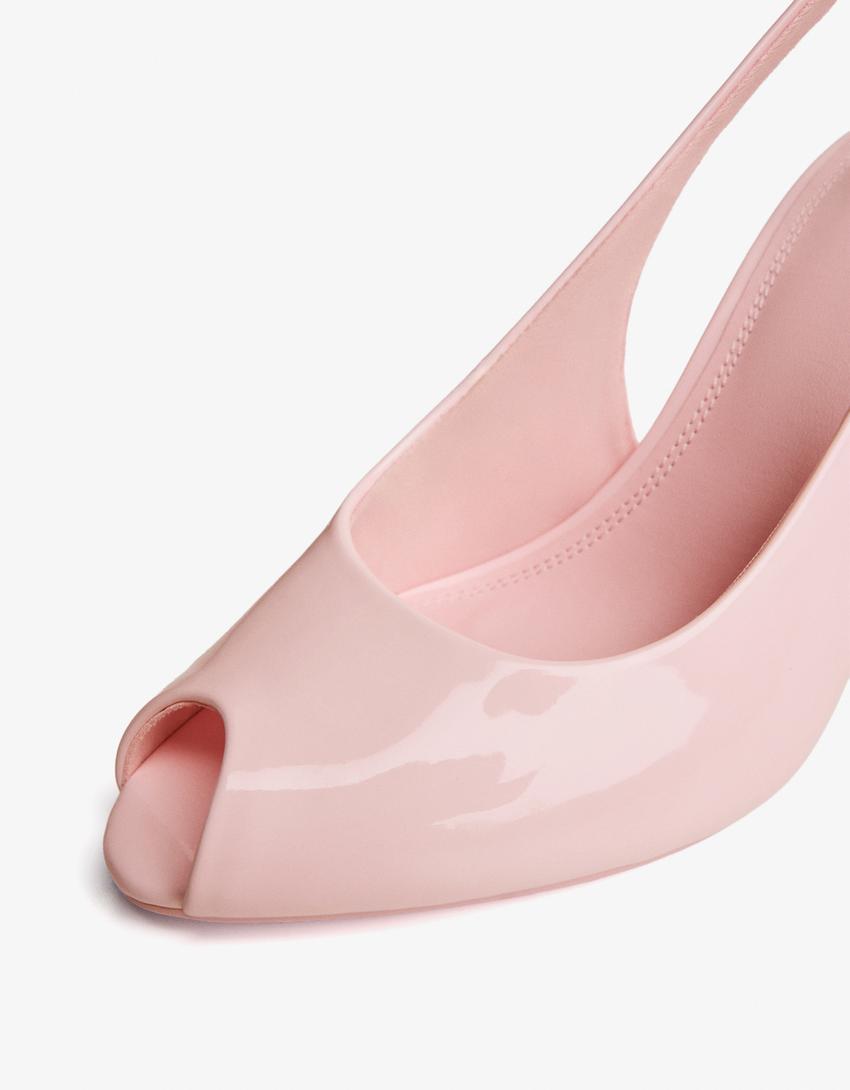 Chaussures à talon fendu-Rose-2