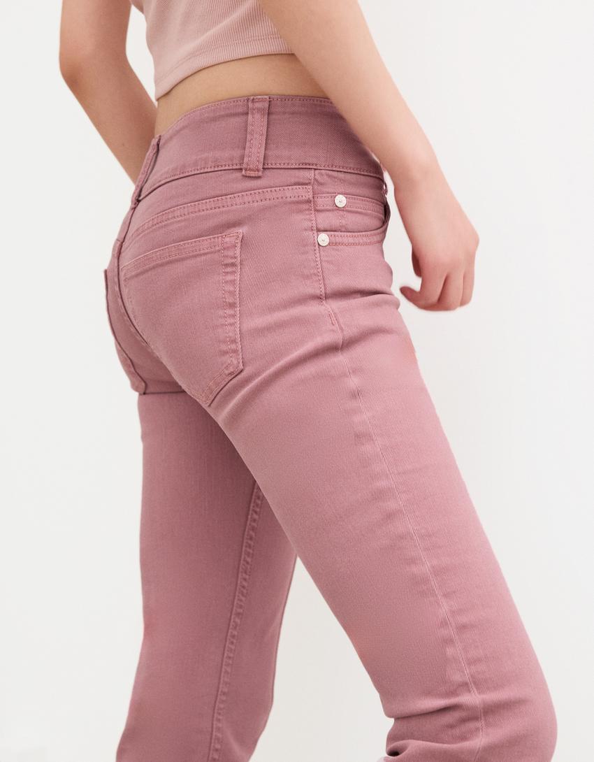 Low-rise boot-cut jeans-Red-1