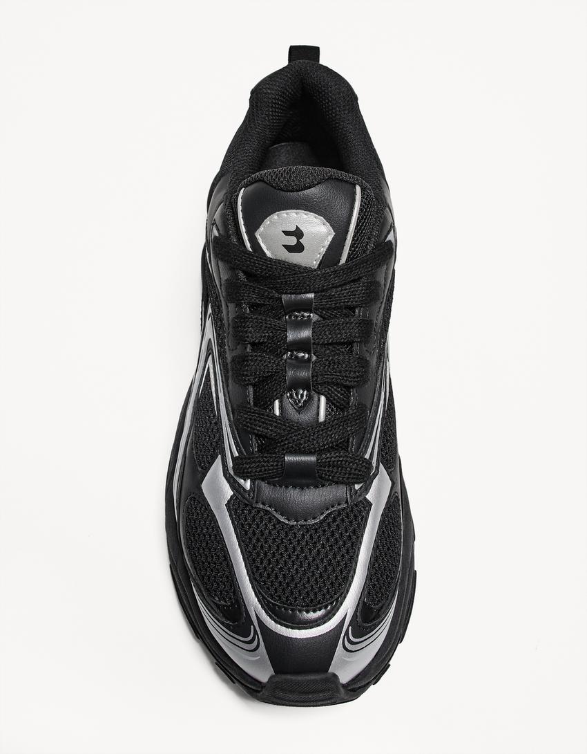Sneaker mit kombinierter Sohle-Schwarz-3