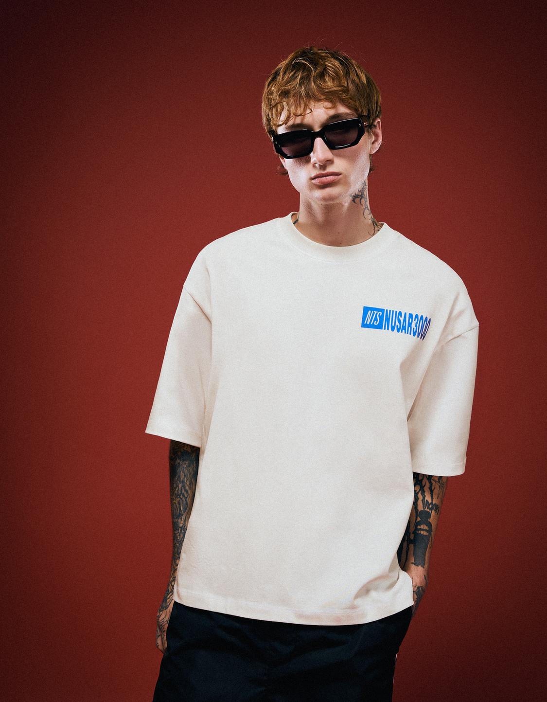 Nusar 3000 boxy short sleeve print T-shirt