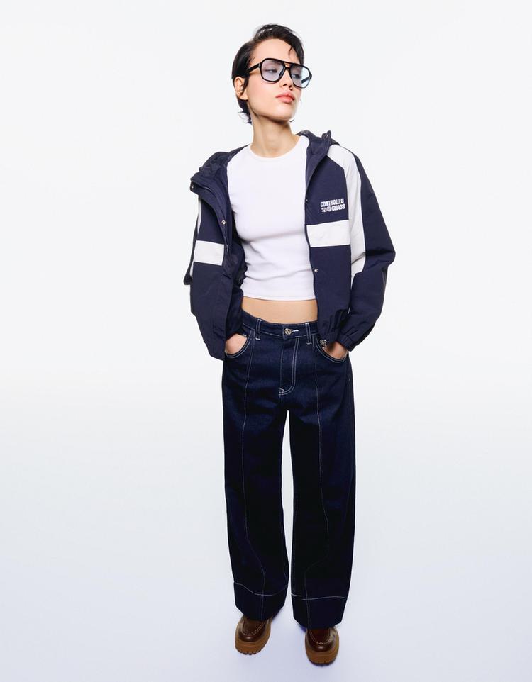 Dikiş detaylı wide leg 90’s jean