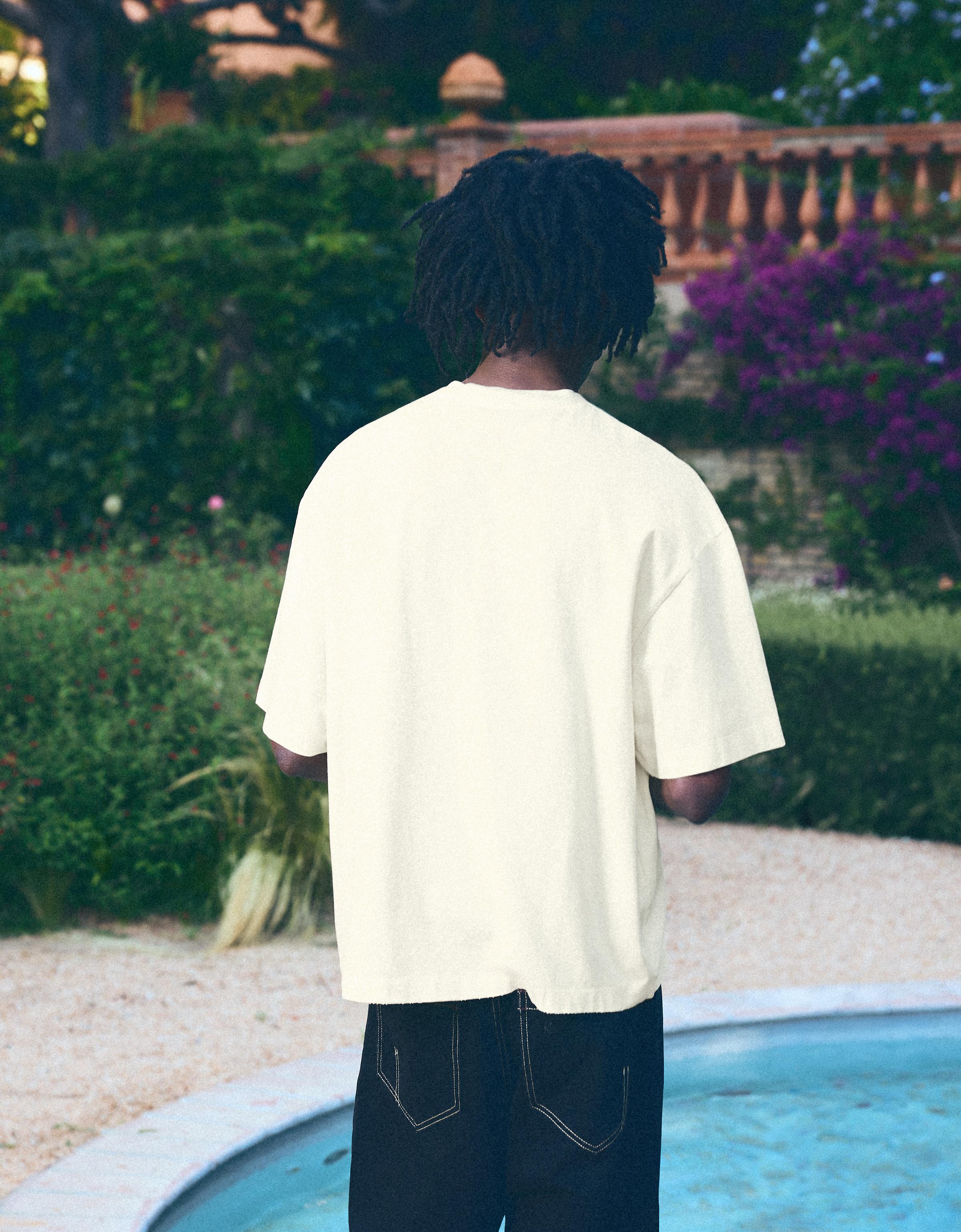 Boxy print T-shirt — Cream