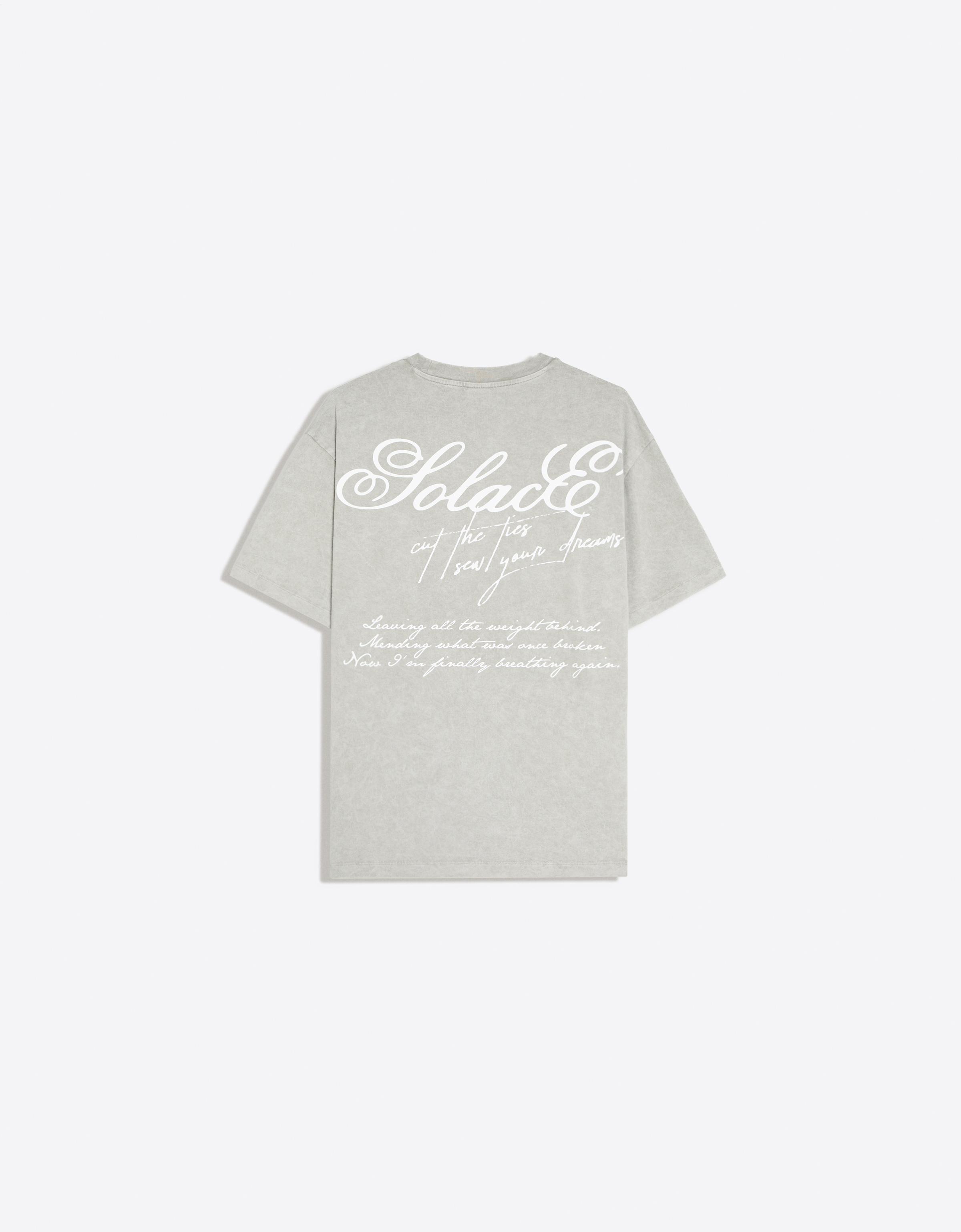 Short sleeve relaxed fit print T-shirt — Grey