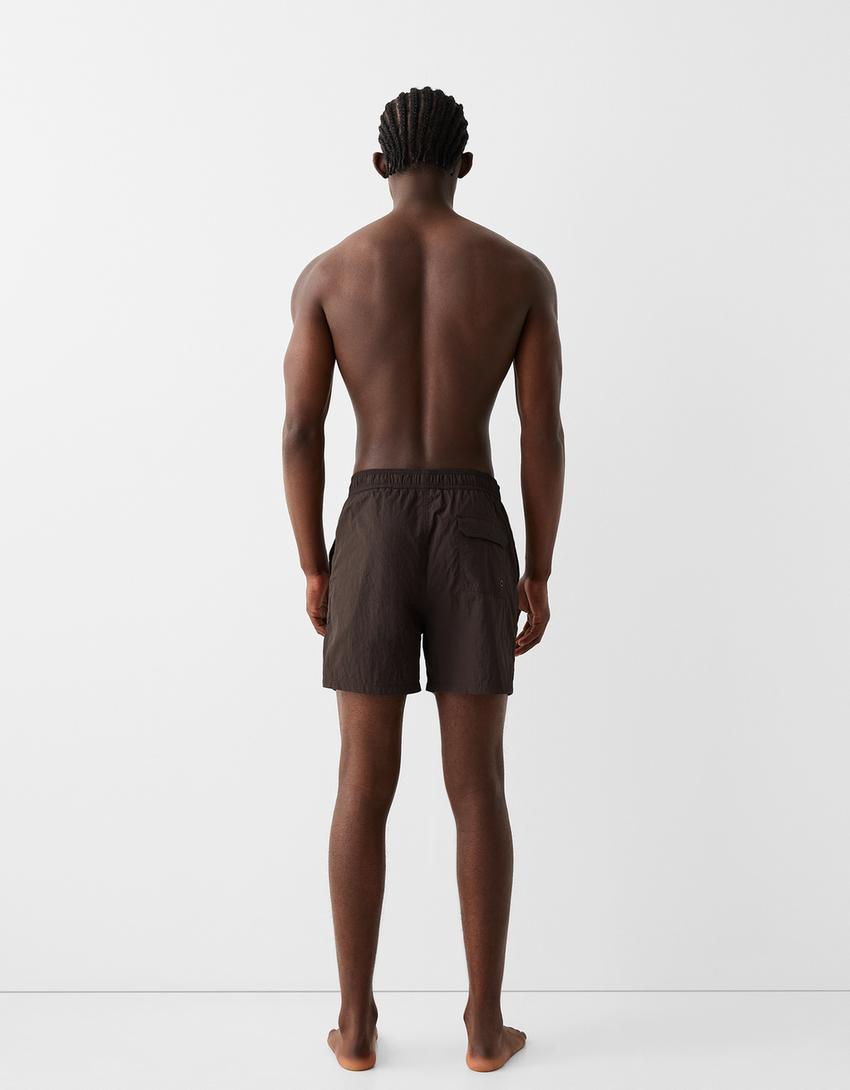 Bañador boxy monocolor-Marrón-2