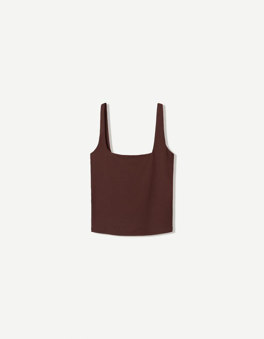 Strappy top-Brown-4