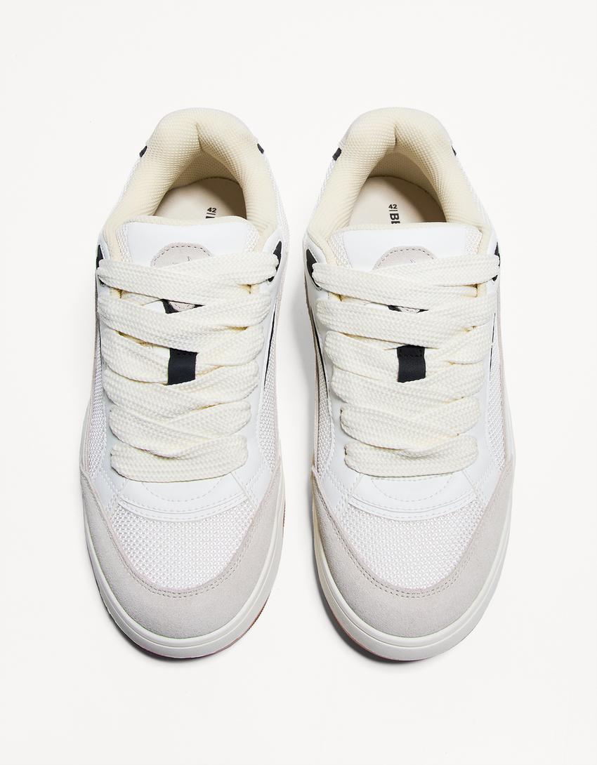 Multi-layered trainers-WHITE