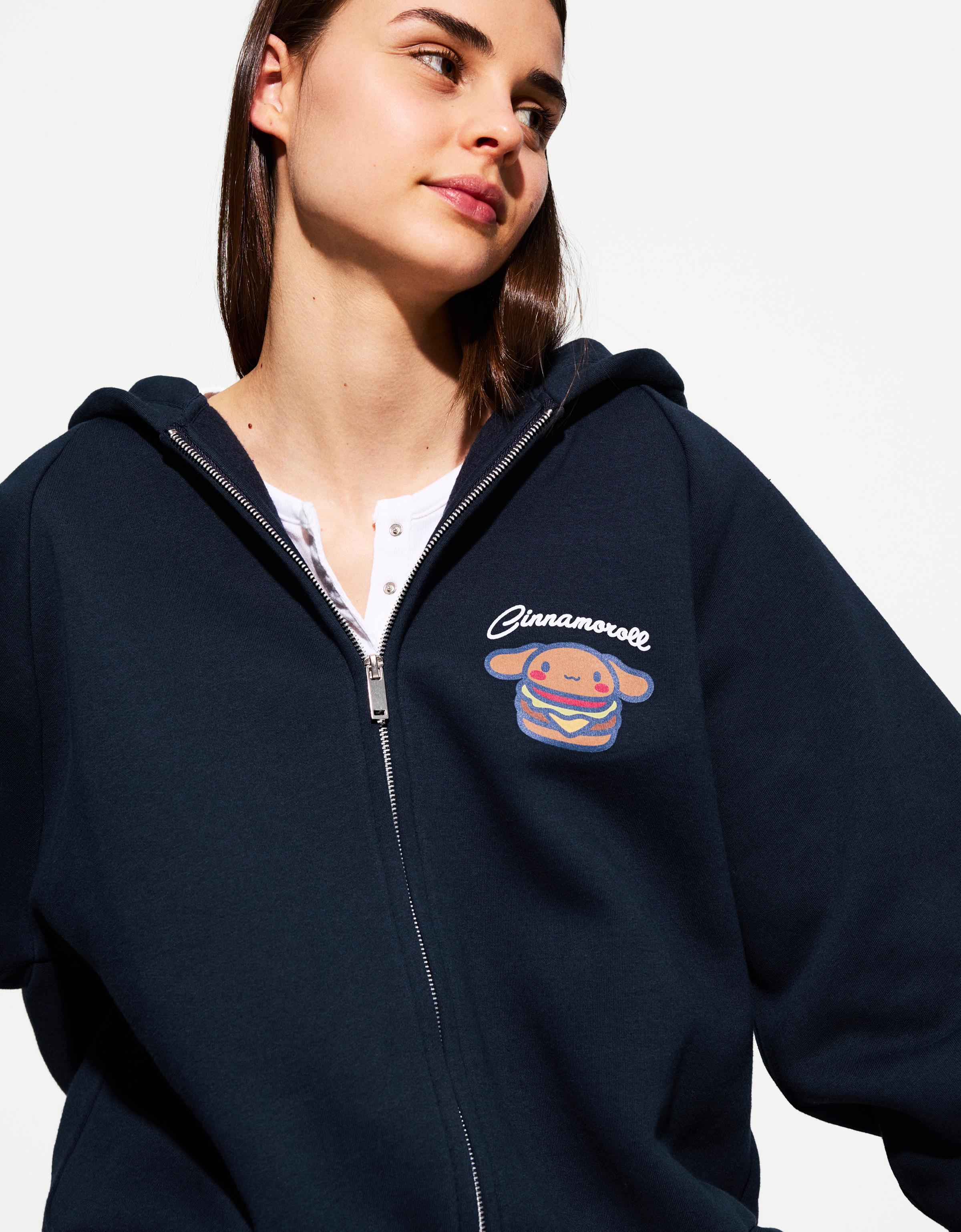 Bershka Hoodie Cinnamoroll Mit Reißverschluss Und Kapuze Damen L Marinenblau