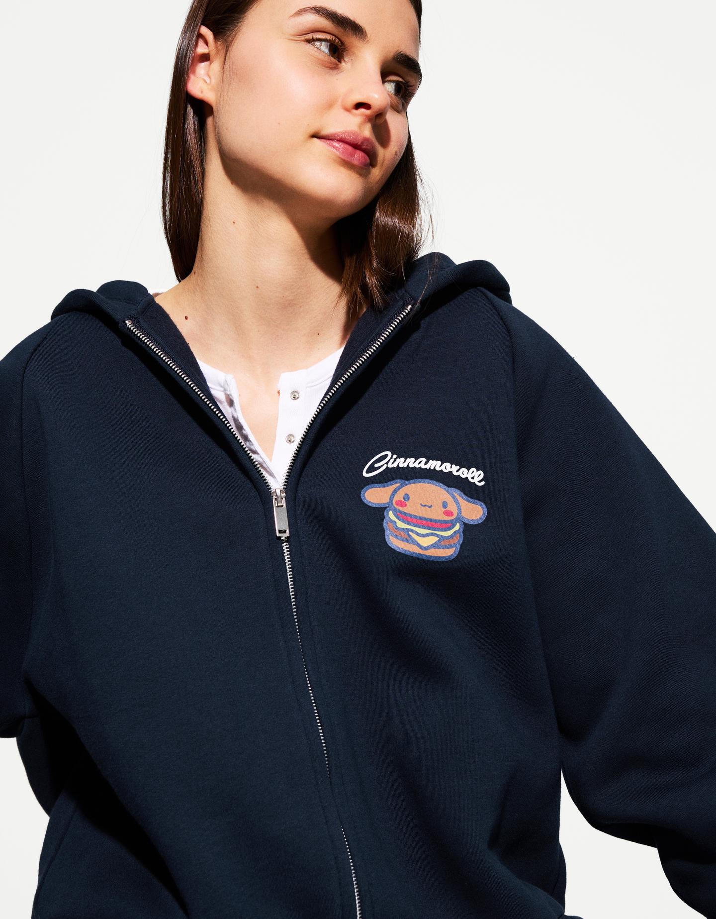 Bershka Hoodie Cinnamoroll Mit Reißverschluss Und Kapuze Damen S Marinenbla günstig online kaufen