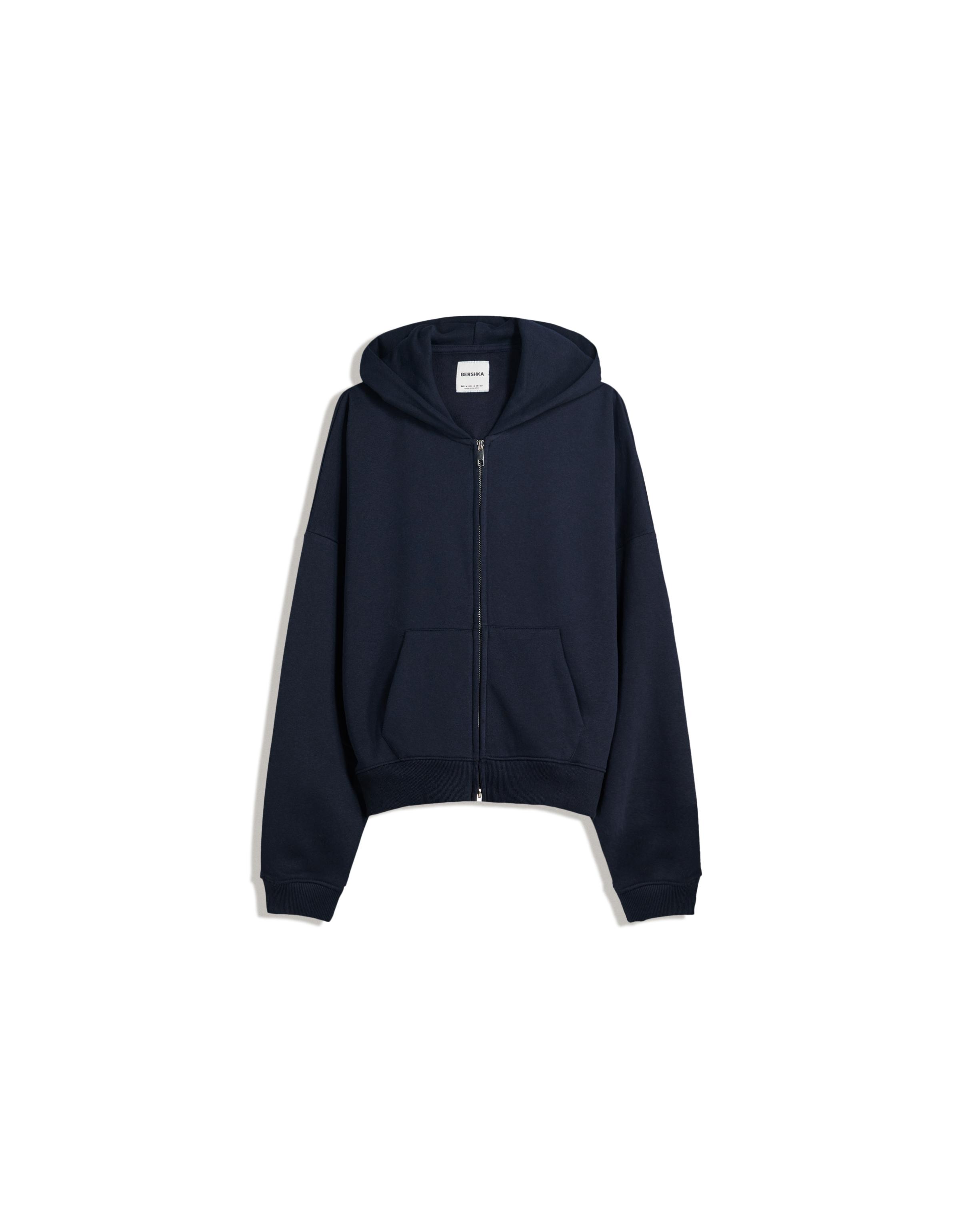 Kapüşonlu oversize fermuarlı sweatshirt - Görsel 76