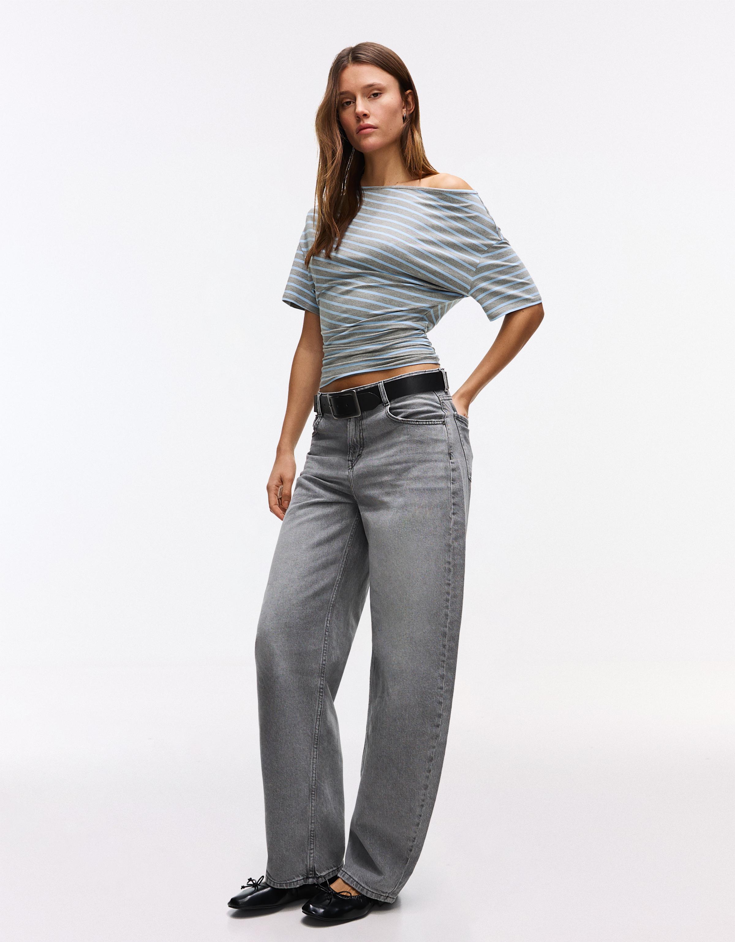 Asimetrik kısa kollu tişört - Görsel 161