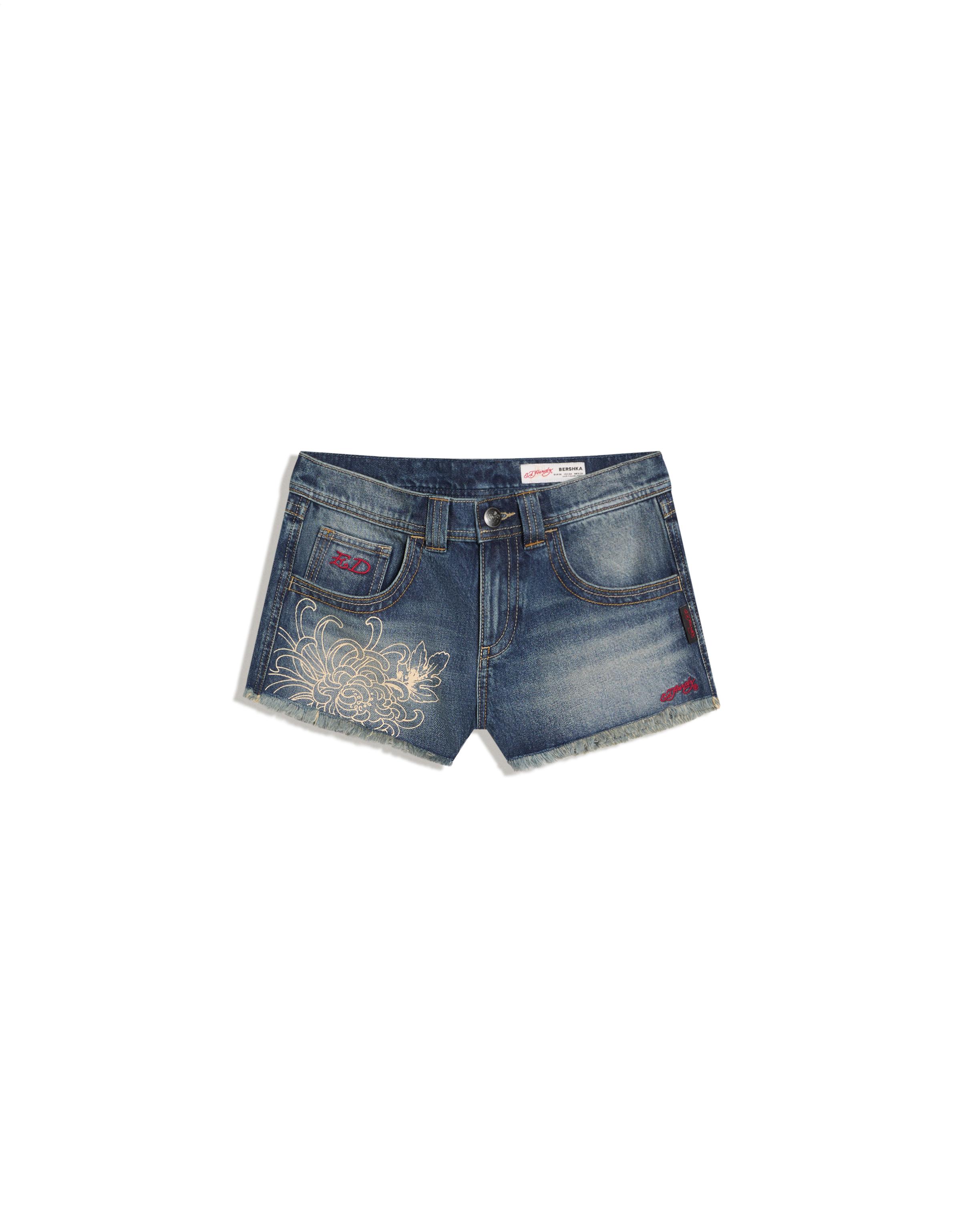 Denim shorts ED HARDY X BERSHKA — Blue