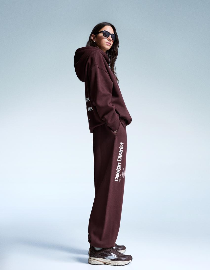 Jogginghose mit Print-Bordeaux-1