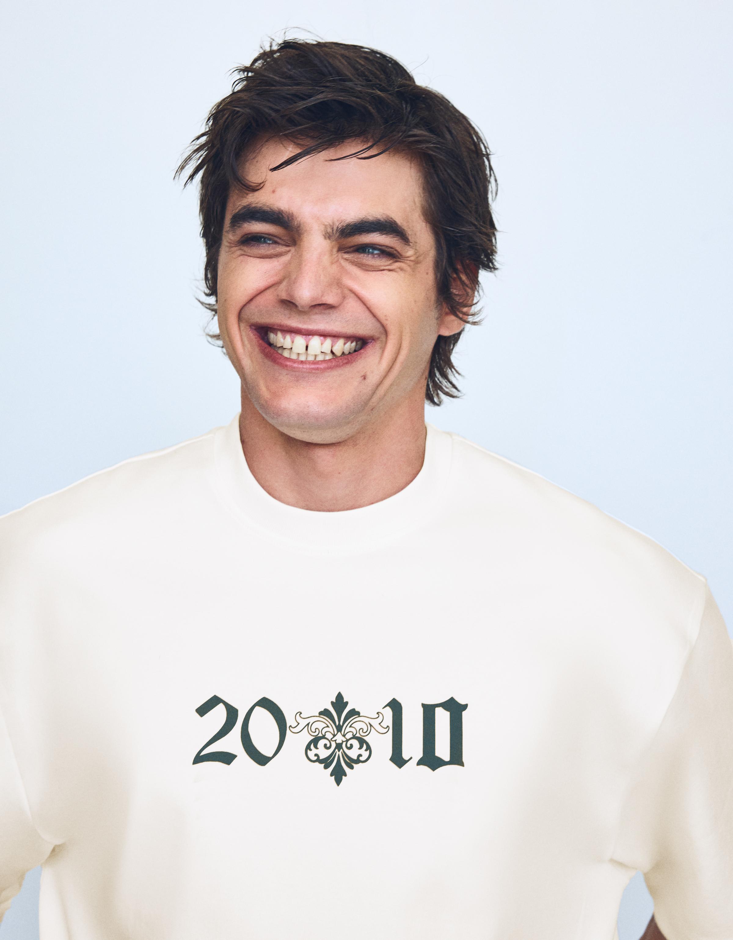 Short sleeve sweatshirt print T-shirt — Cream