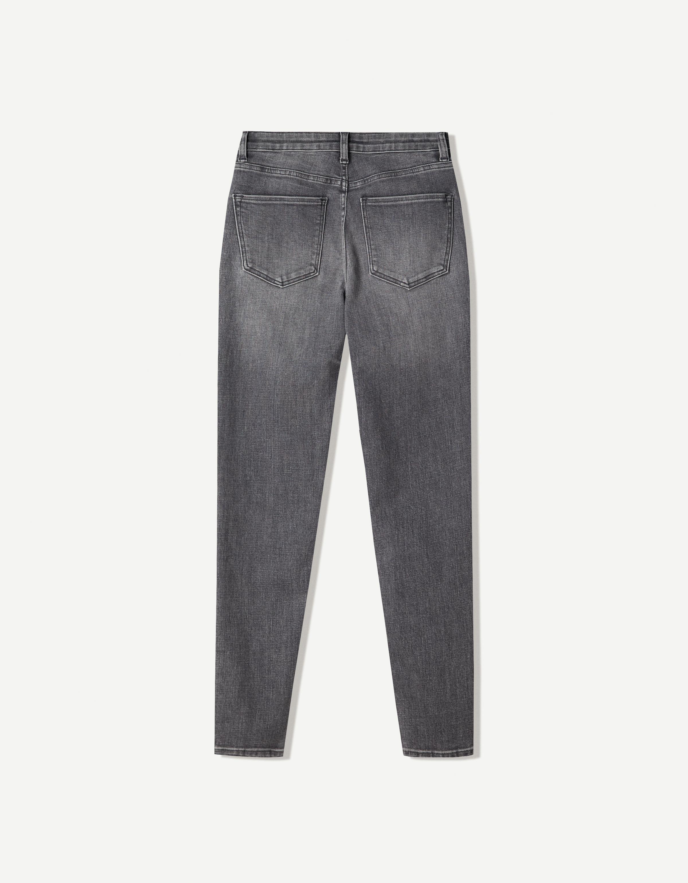 Super high waist skinny jeans — Dark grey