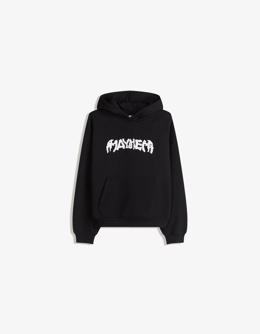 Sudadera Lady Gaga capucha print-Negro