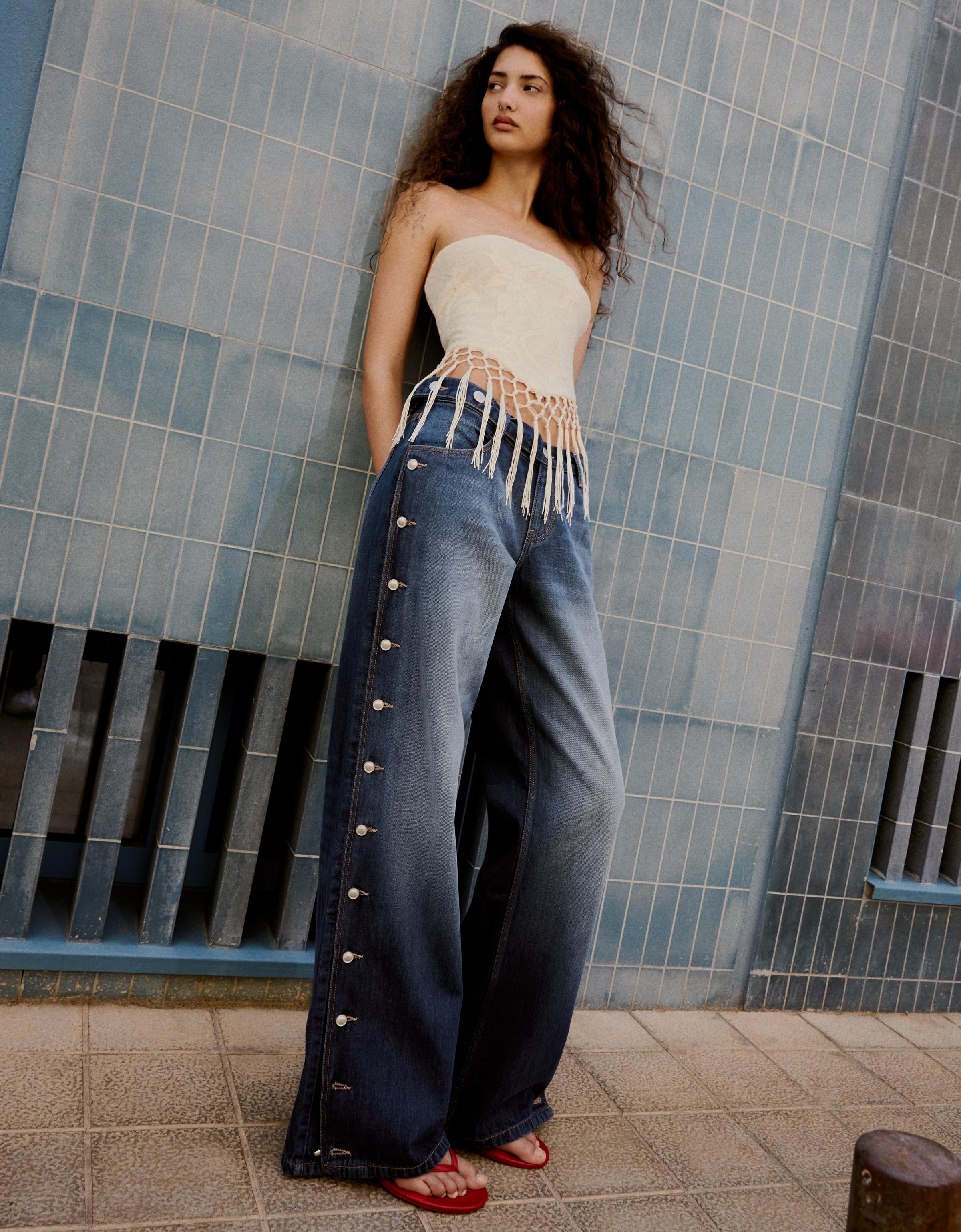 Bershka Püsküllü bandeau üst