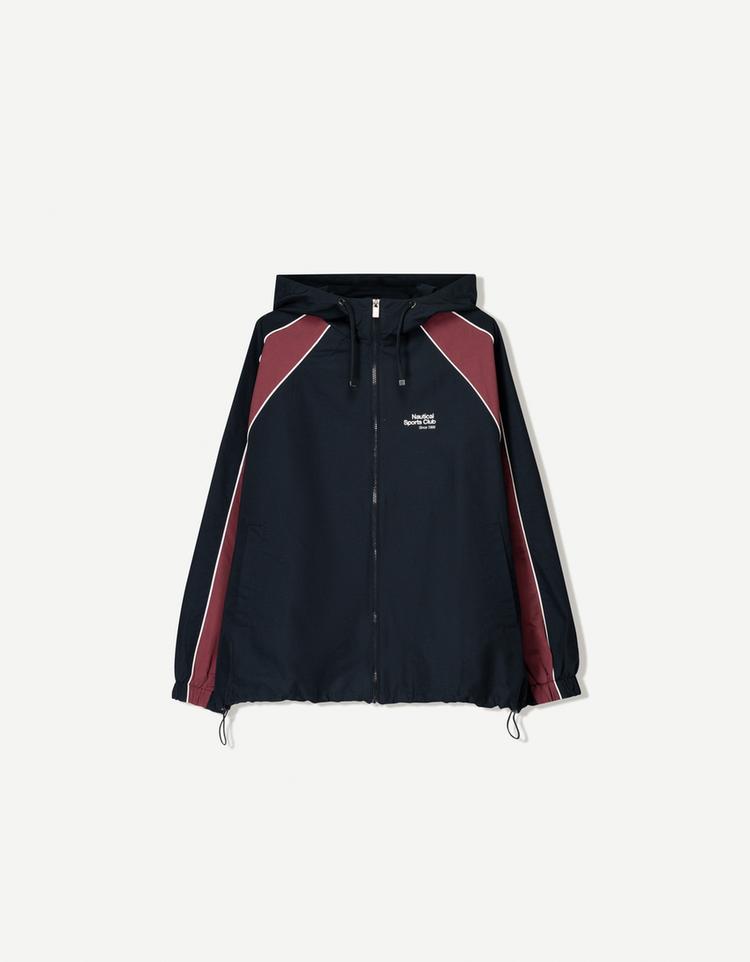 Technical hooded sports jacket