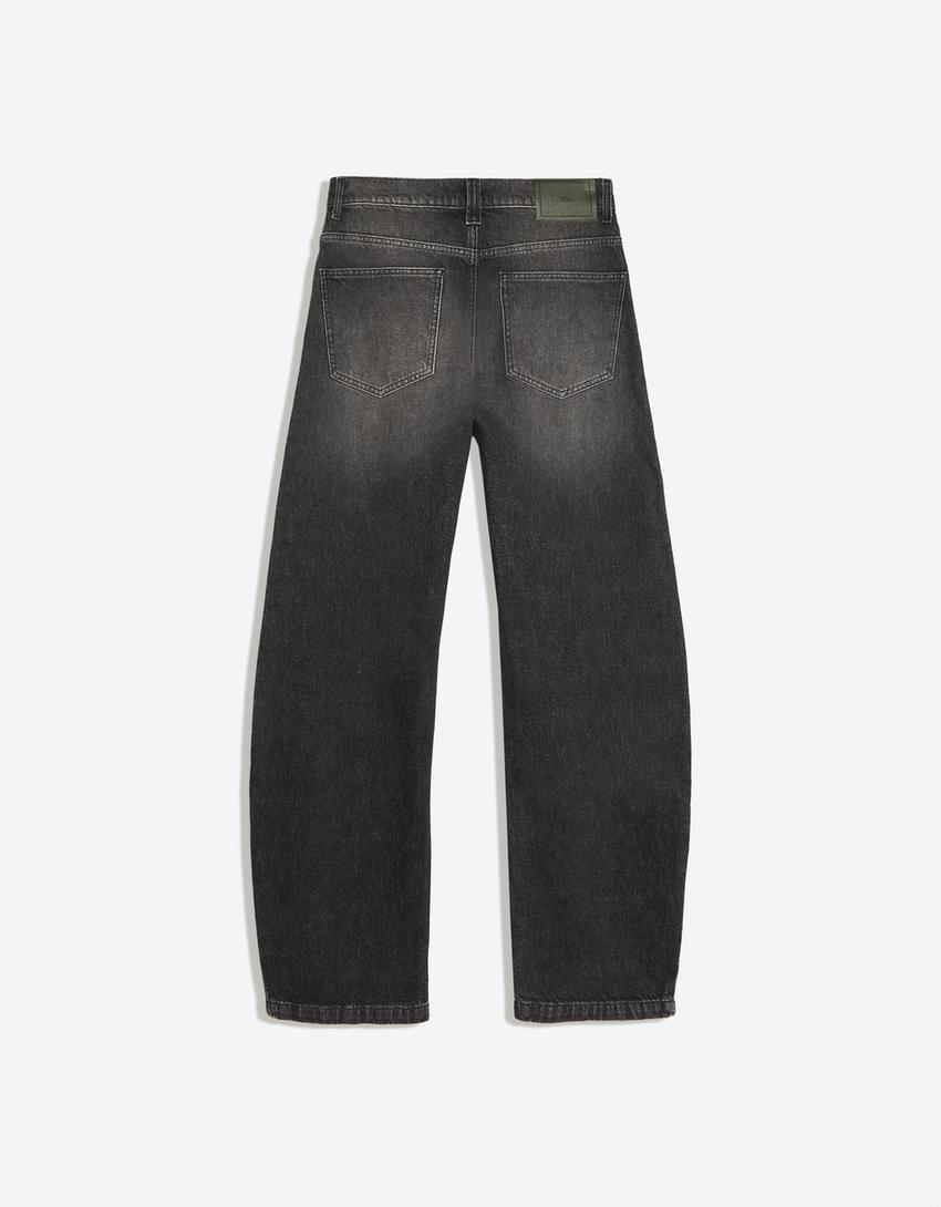 Jeans barrel twisted-Nero