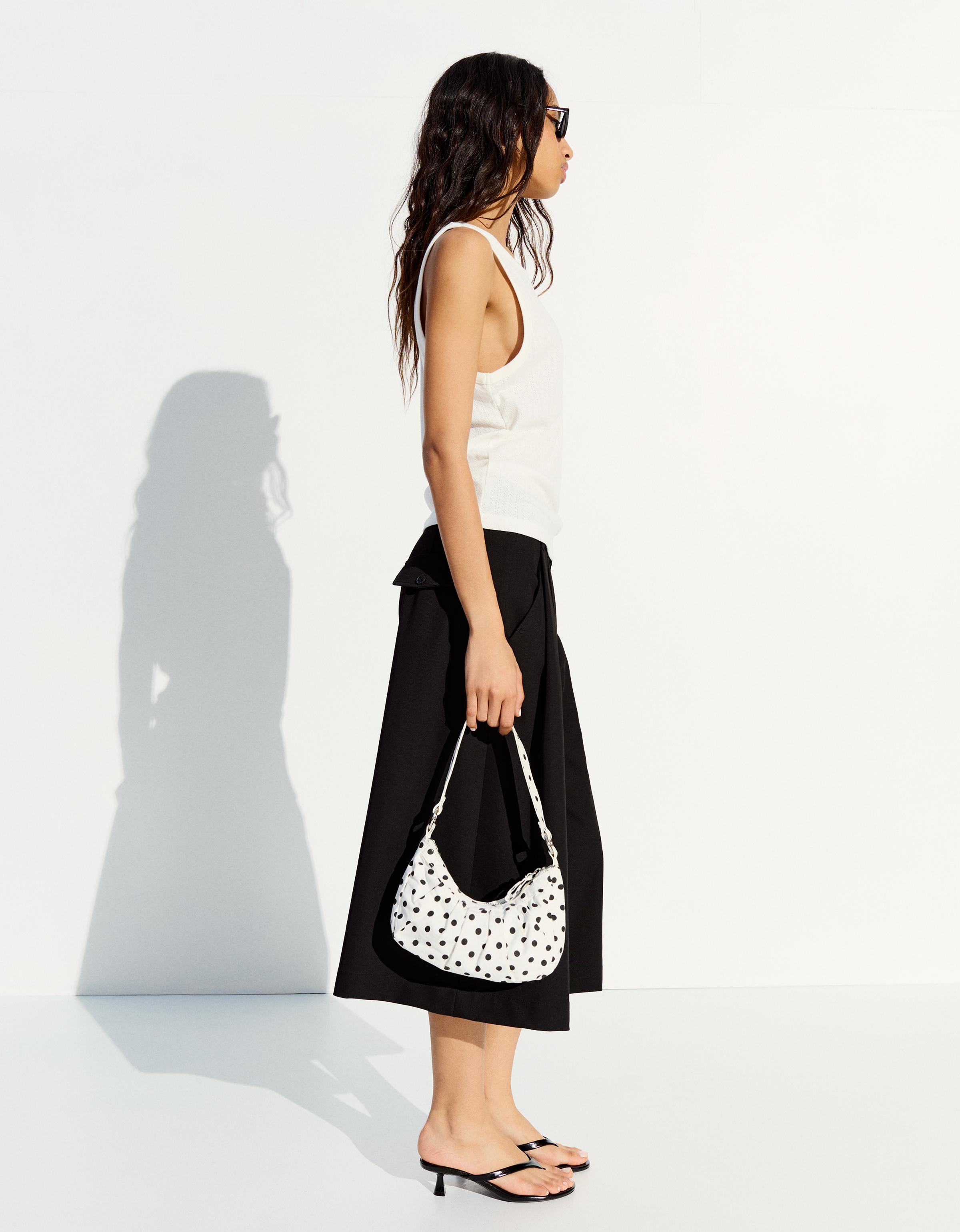 Bolso Mini Lunares Mujer M Blanco