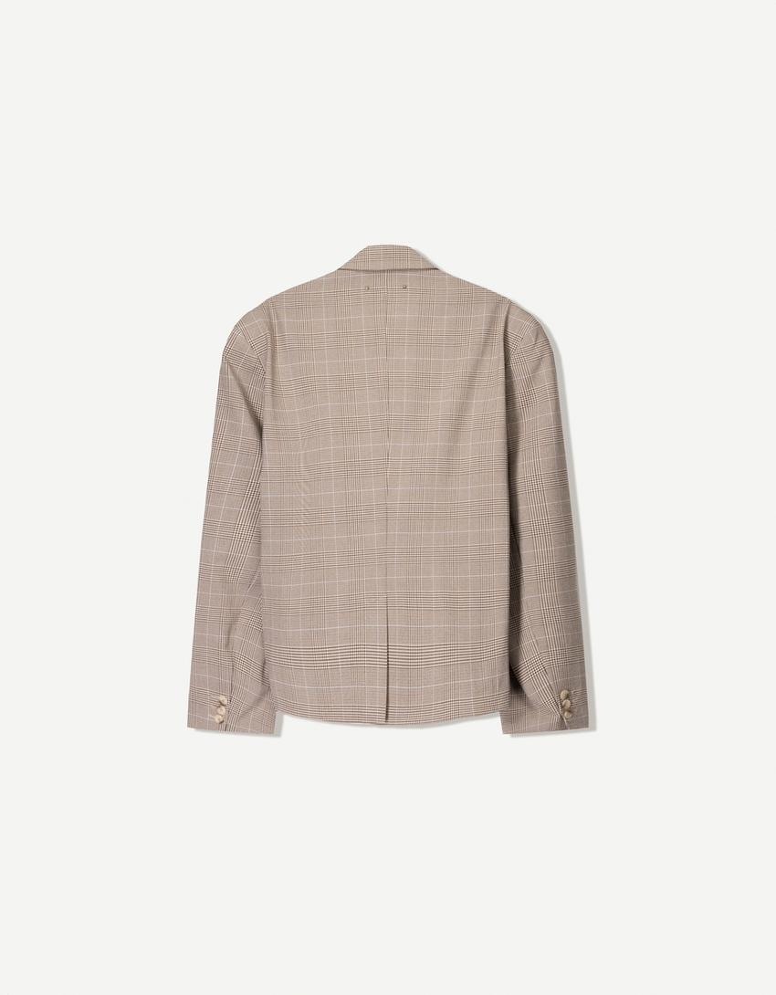 Rutig blazer-Sand-5