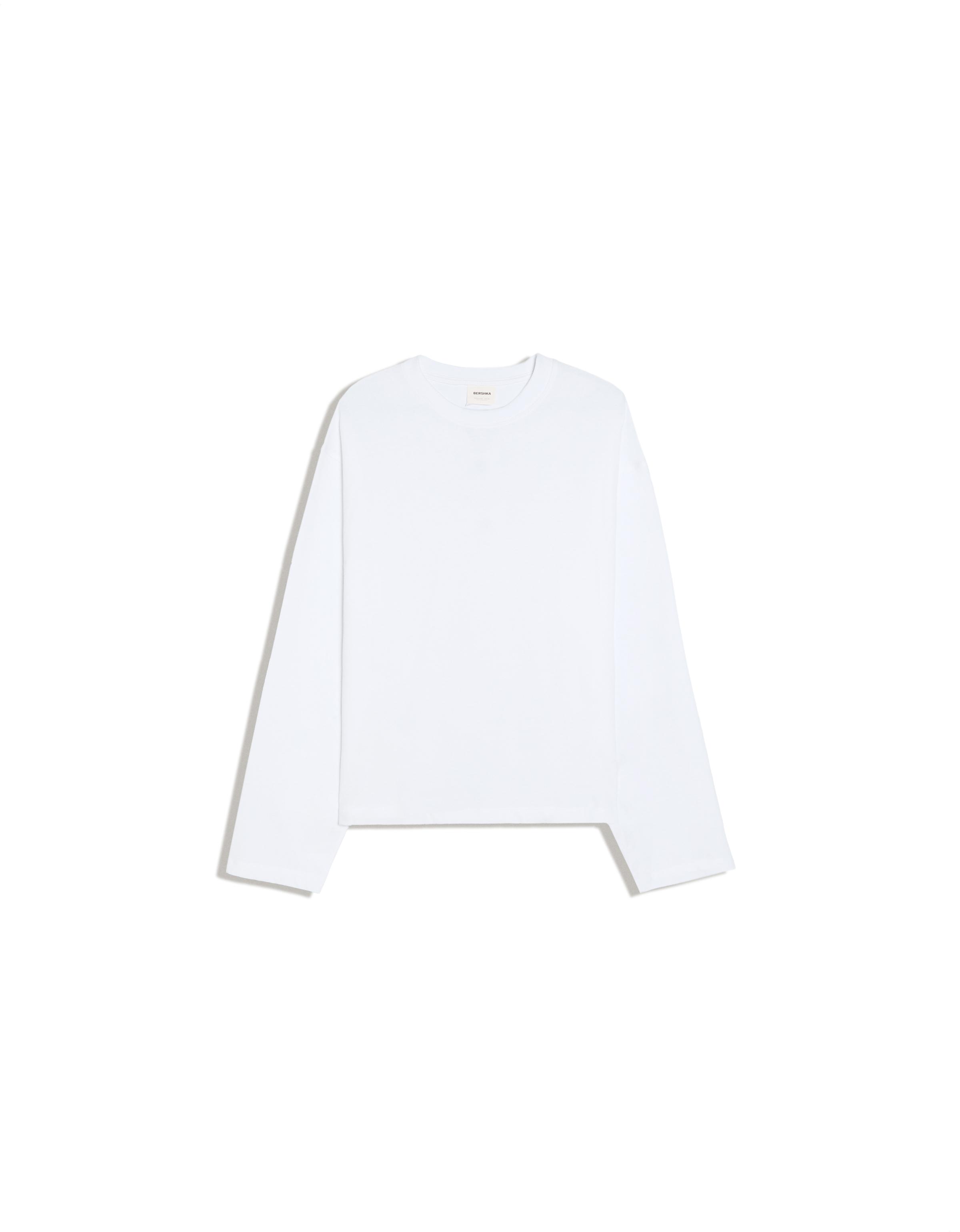 Boxy long sleeve T-shirt — White